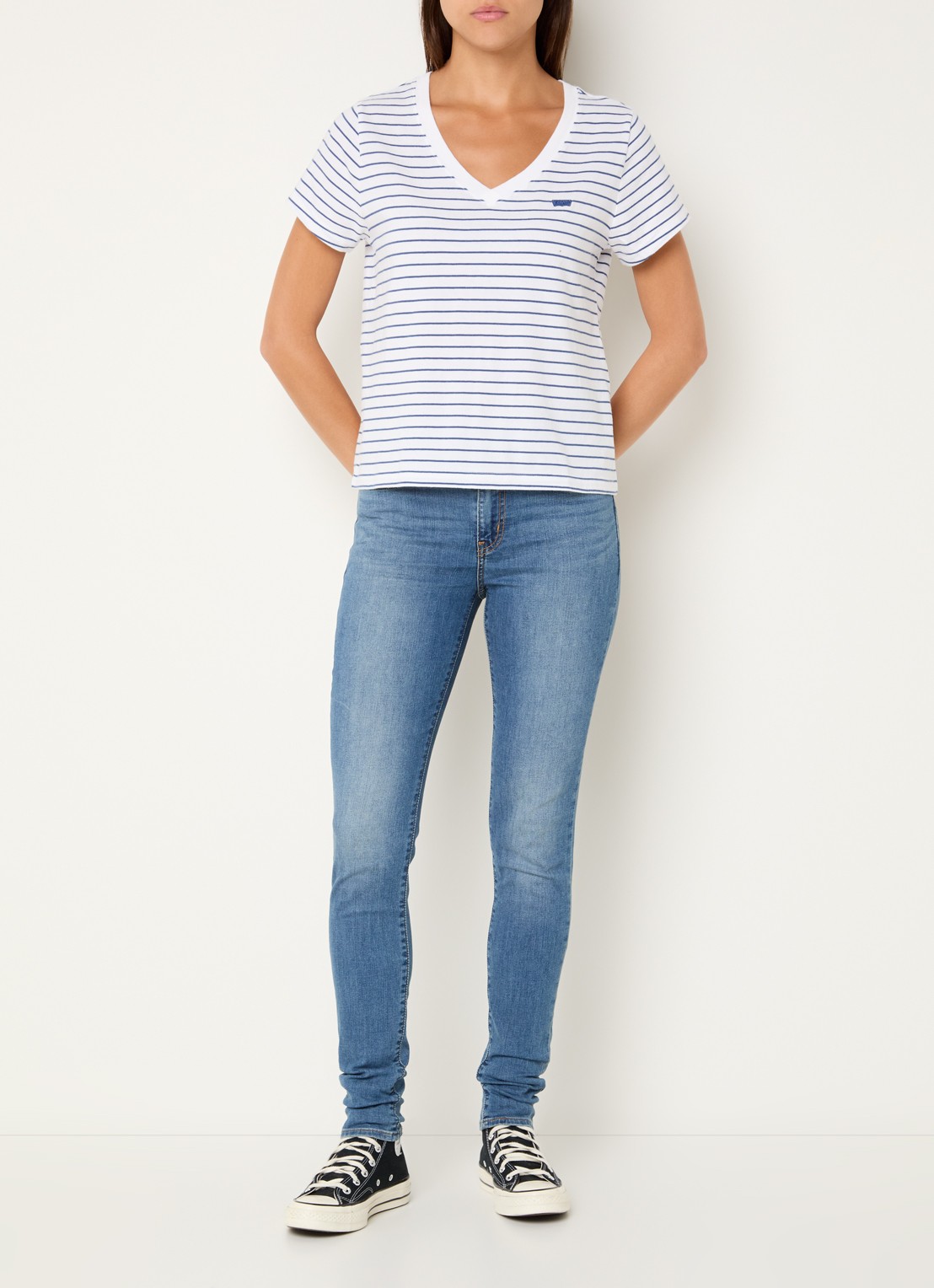 Levi's 721 high waist skinny jeans met medium wassing - voorkant 2 indigo