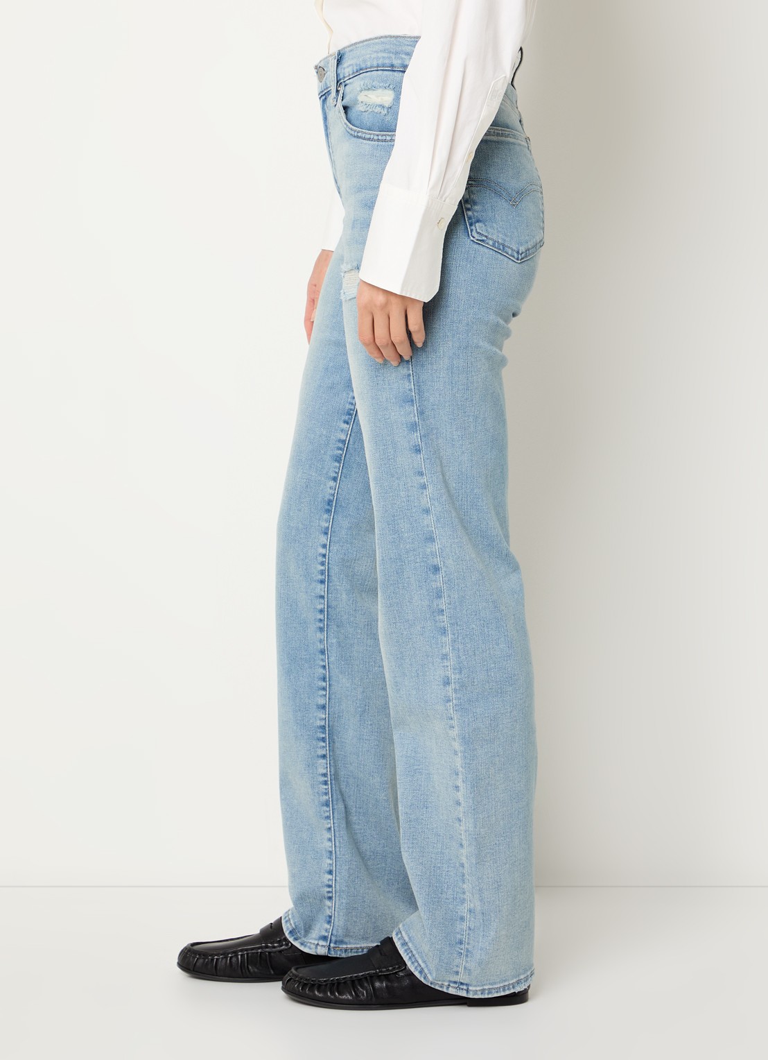 Levi's 723 high waist slim fit jeans met lichte wassing - detail 5 indigo
