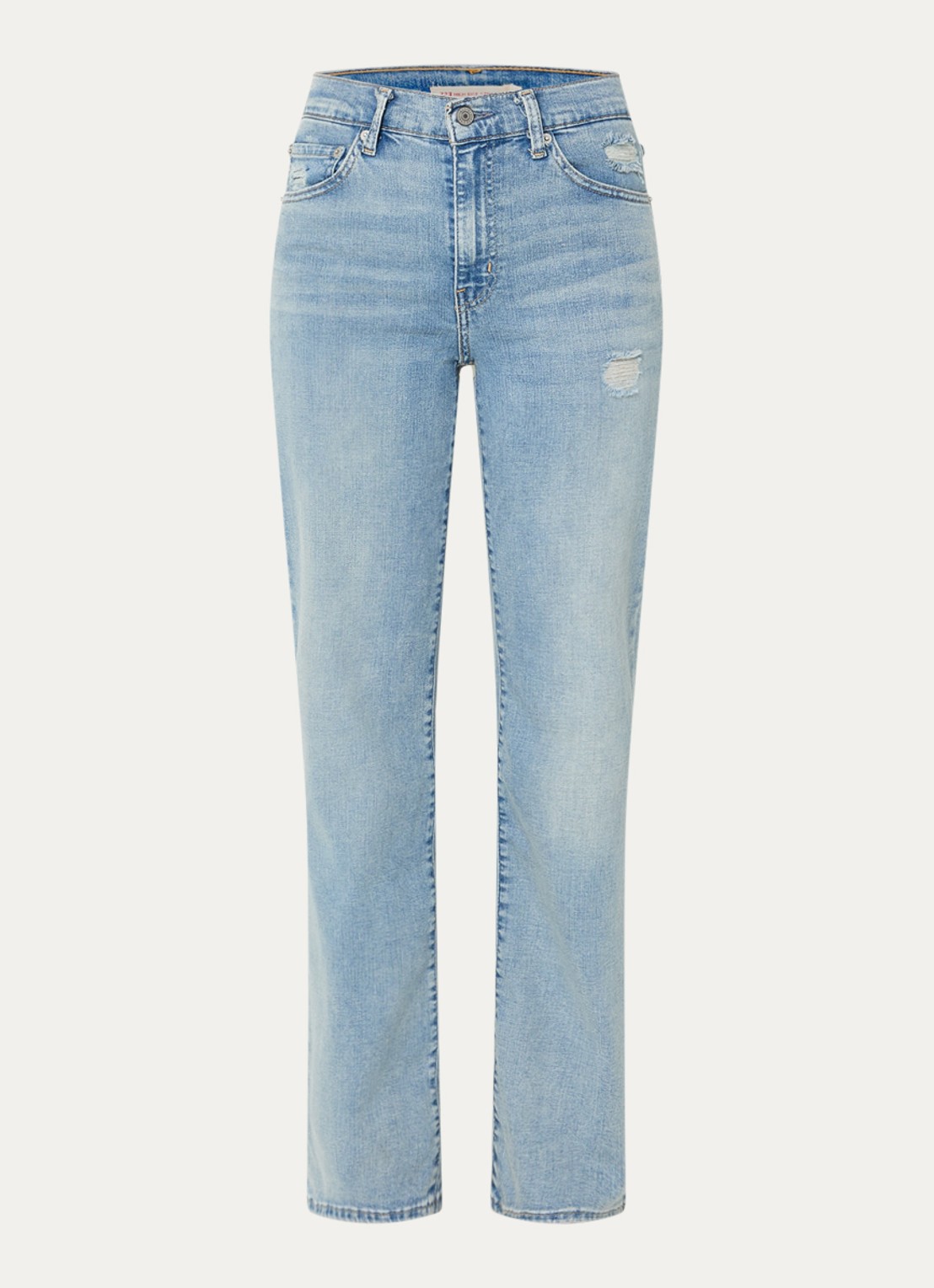 Levi's 723 high waist slim fit jeans met lichte wassing - voorkant indigo