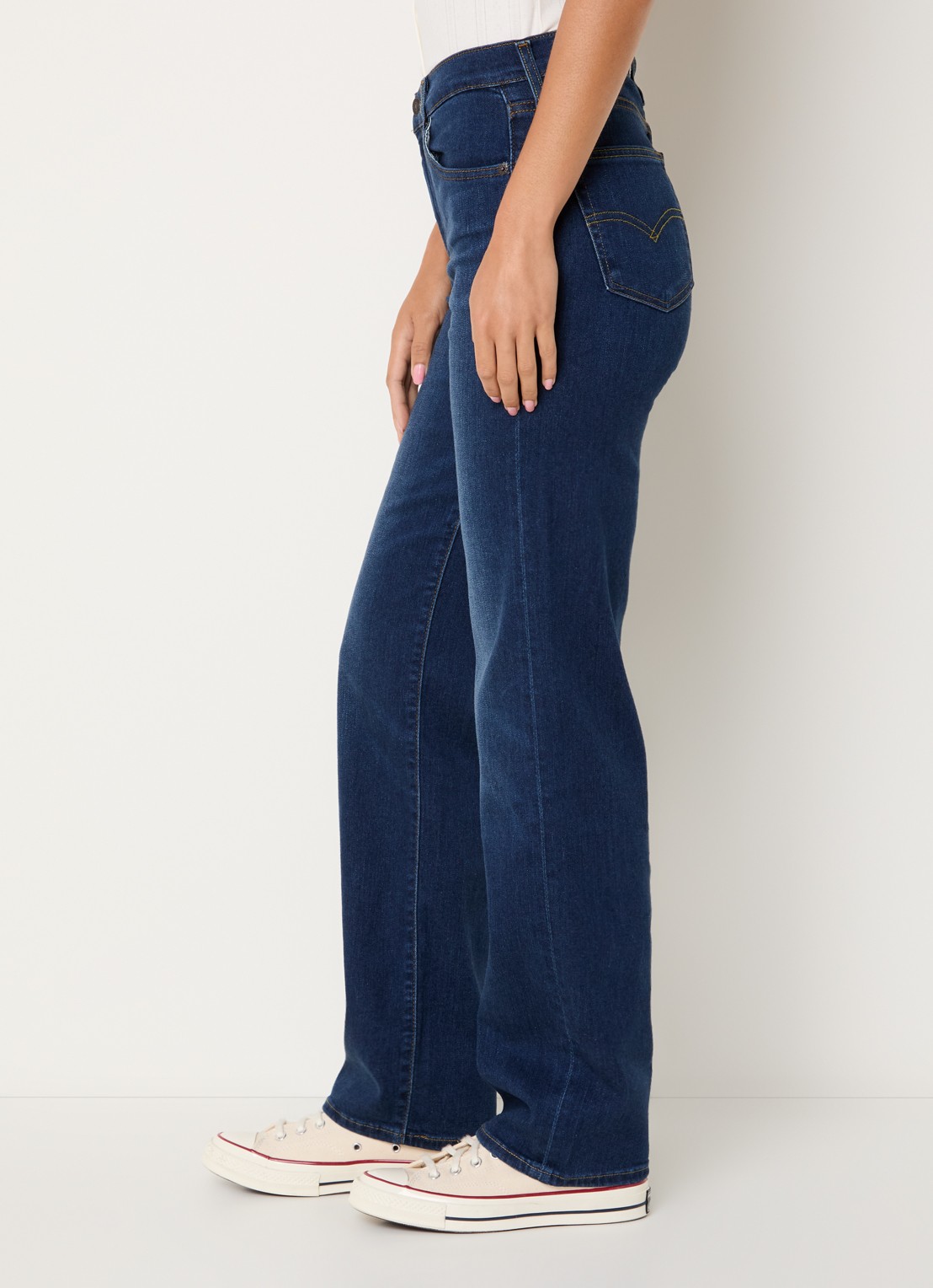 Levi's 723 high waist straight leg jeans met donkere wassing - detail 4 indigo