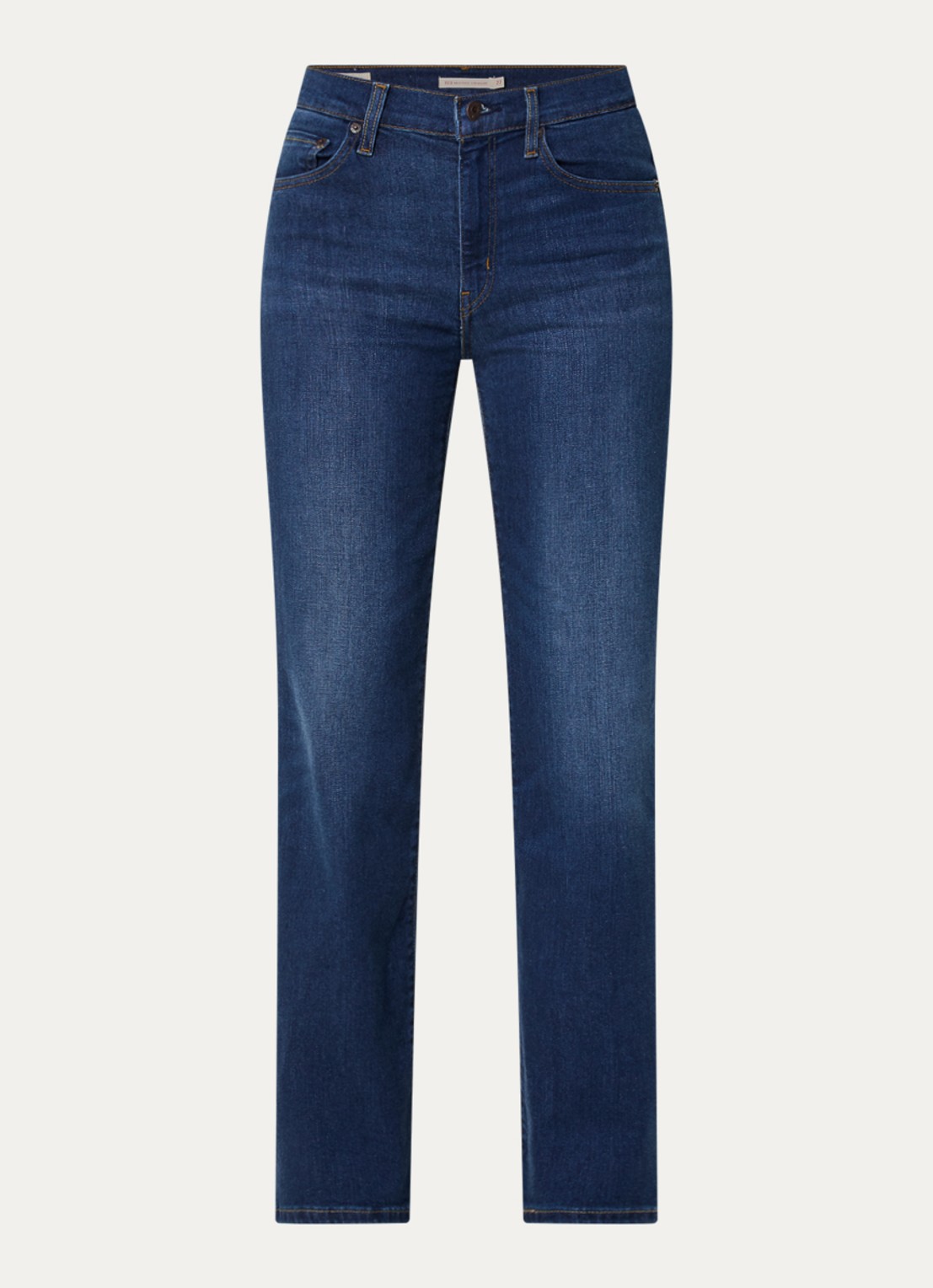 Levi's 723 high waist straight leg jeans met donkere wassing - voorkant indigo