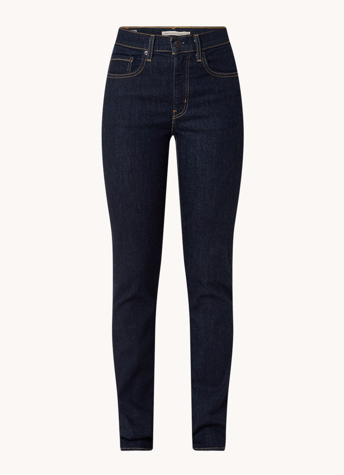 Levi's 724 high waist slim fit jeans met donkere wassing - voorkant 4 indigo