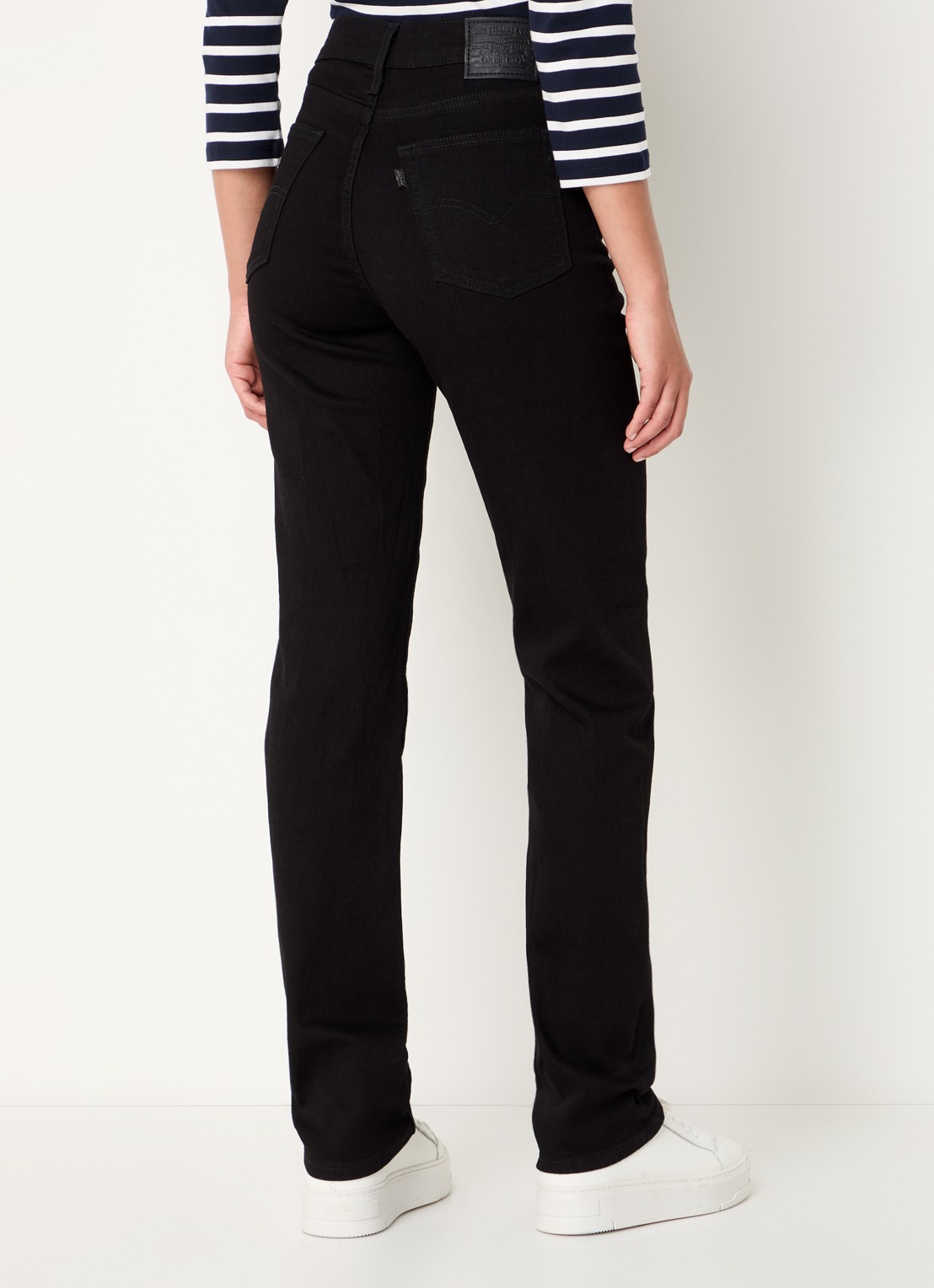 Levi's 724 high waist slim fit jeans met gekleurde wassing - achterkant zwart
