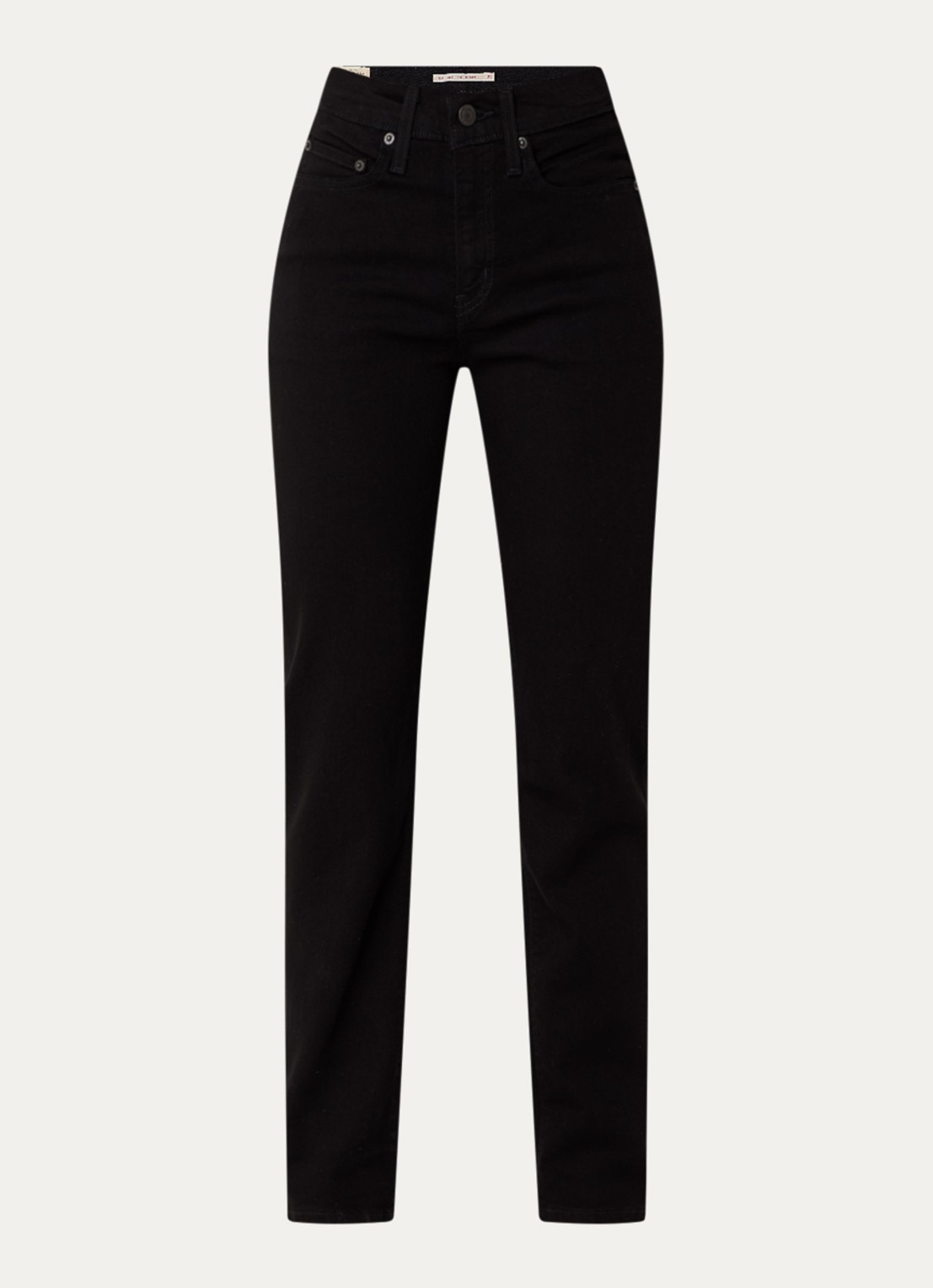 Levi's 724 high waist slim fit jeans met gekleurde wassing - voorkant 2 zwart