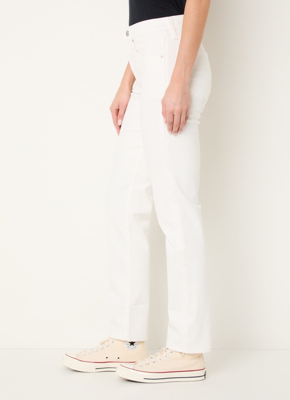 Levi's 724 Mid waist slim fit jeans met gekleurde wassing - detail 5 wit