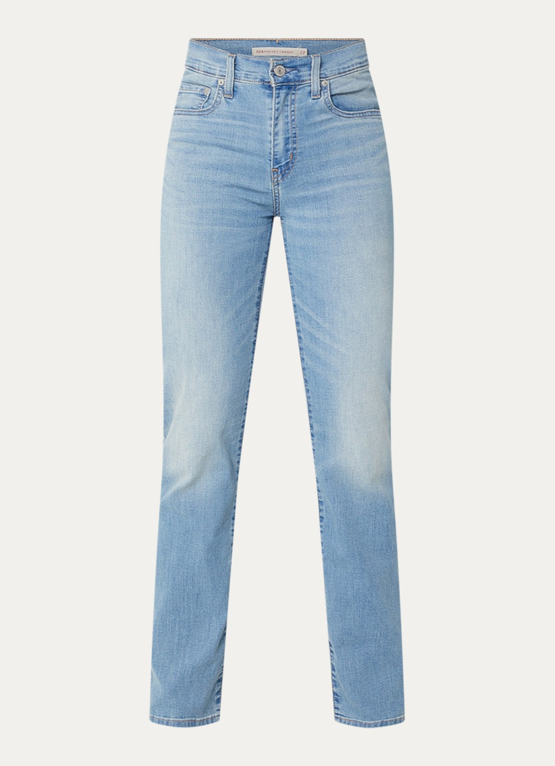 Levi's 724 mid waist slim fit jeans met lichte wassing - voorkant 2 indigo