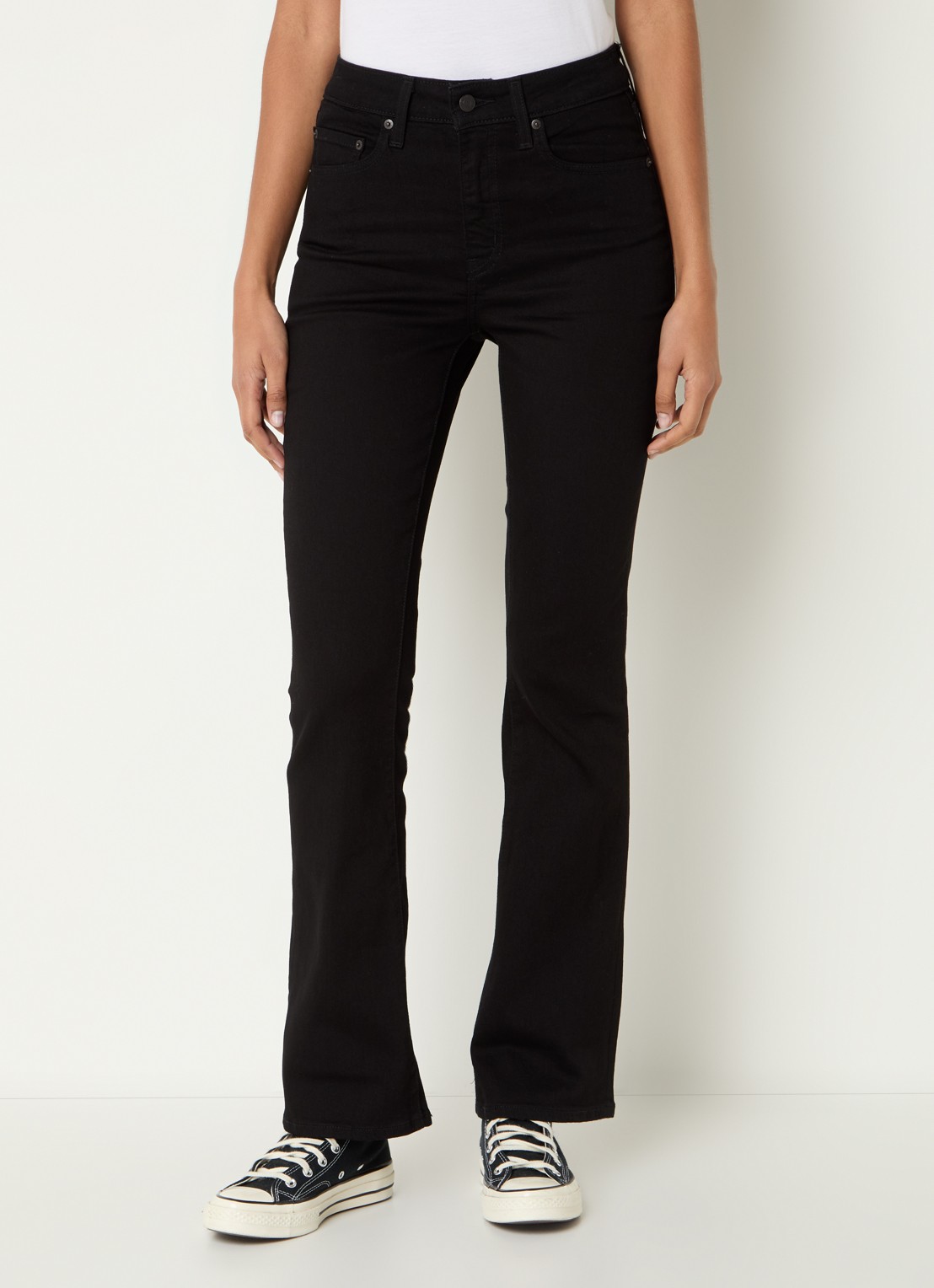 Levi's 725 high waist bootcut jeans met gekleurde wassing - detail 3 zwart