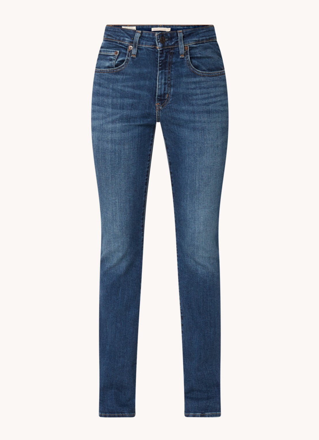 Levi's 725 High waist bootcut jeans  met medium wassing - voorkant 2 indigo