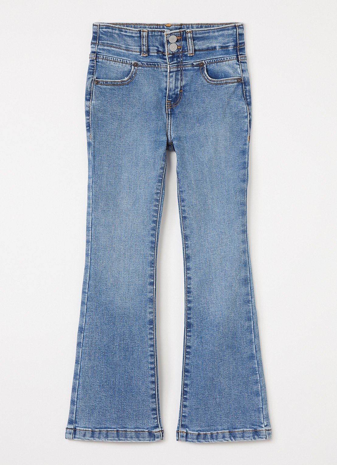 Levi's 726 flared jeans met medium wassing - voorkant 2 indigo
