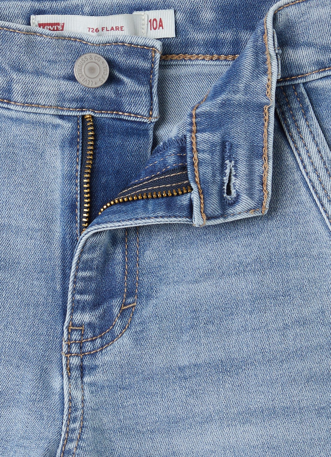 Levi's 726 flared jeans met steekzakken - detail indigo