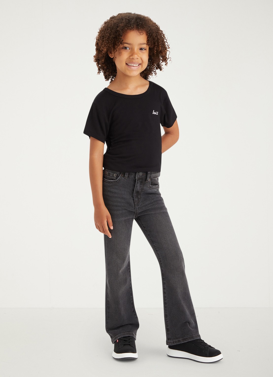 Levi's 726 high rise flared jeans met stretch - voorkant zwart