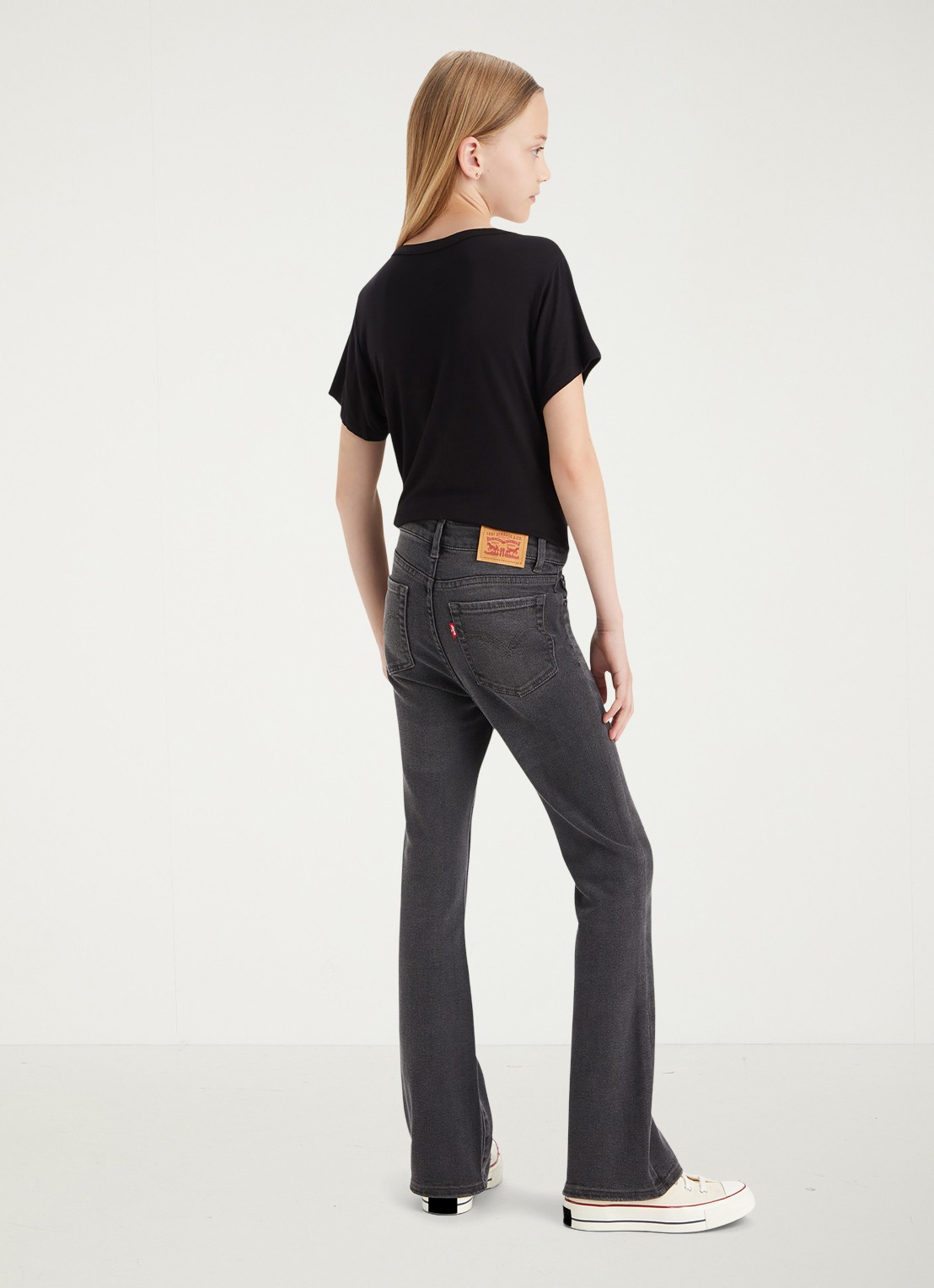 Levi's 726 high rise flared jeans met stretch - achterkant 7 zwart