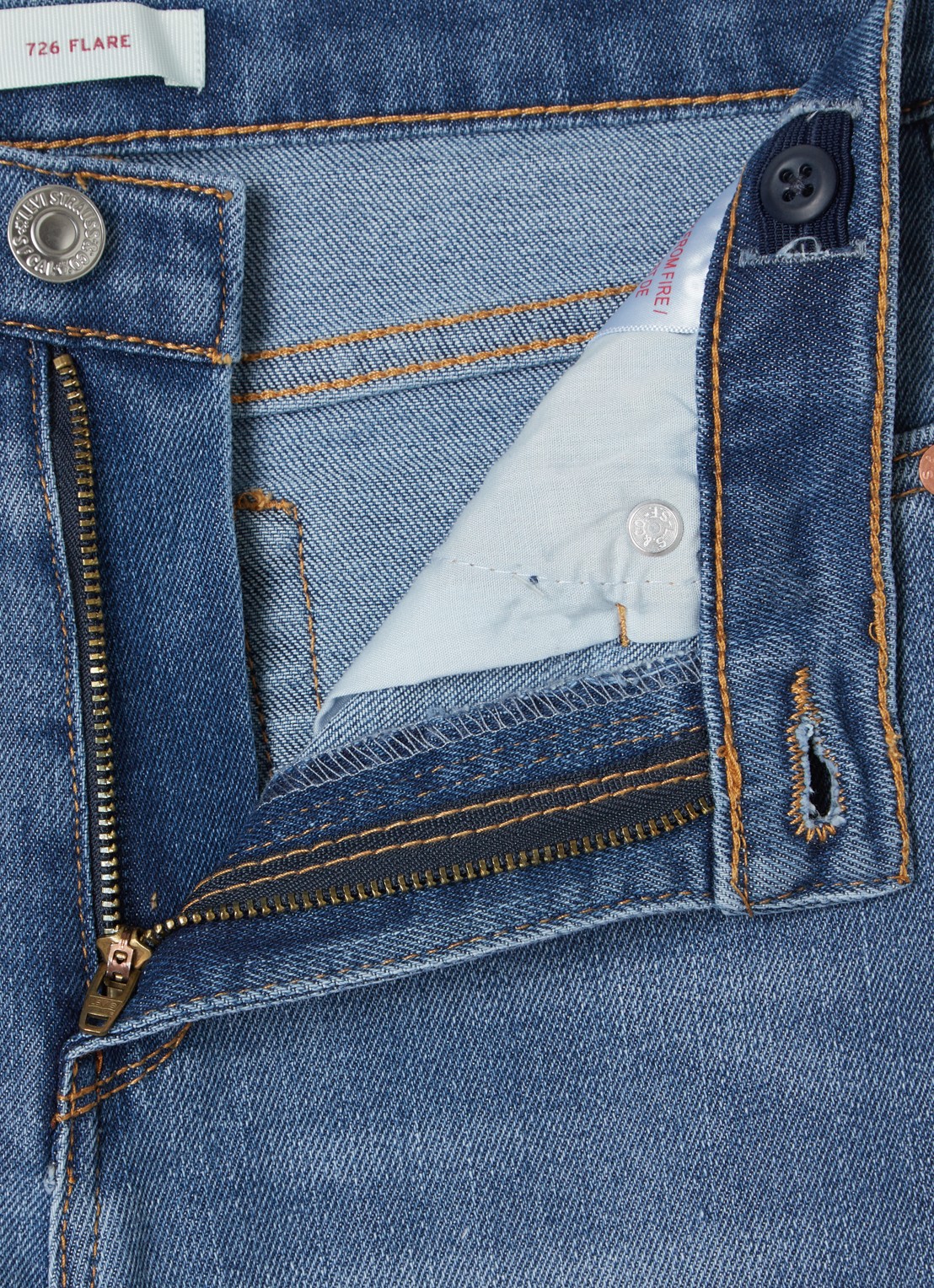 Levi's 726 high rise flared jeans met stretch - detail 3 indigo