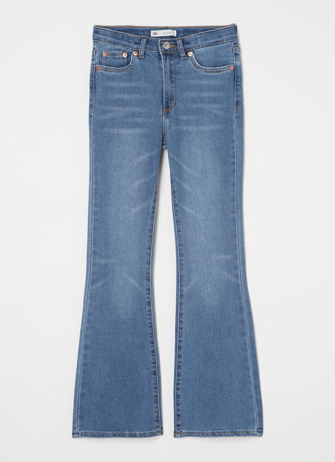 Levi's 726 high rise flared jeans met stretch - voorkant indigo