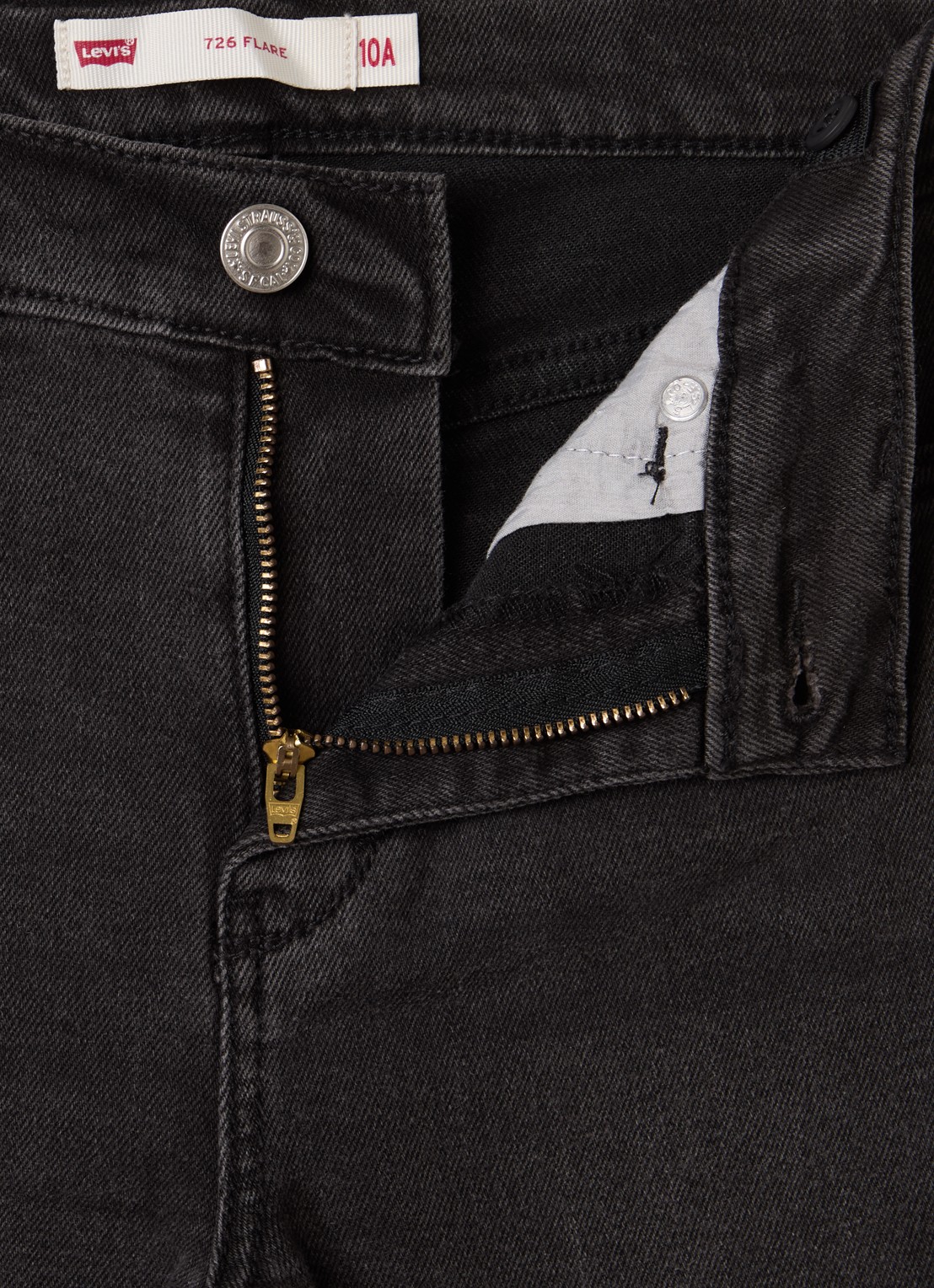 Levi's 726 high waist flared jeans met gekleurde wassing - detail 3 zwart