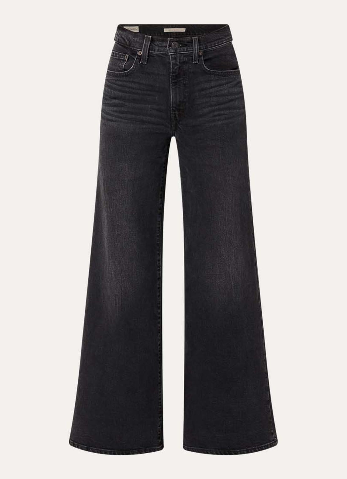 Levi's 728 high waist wide leg jeans met gekleurde wassing - voorkant zwart