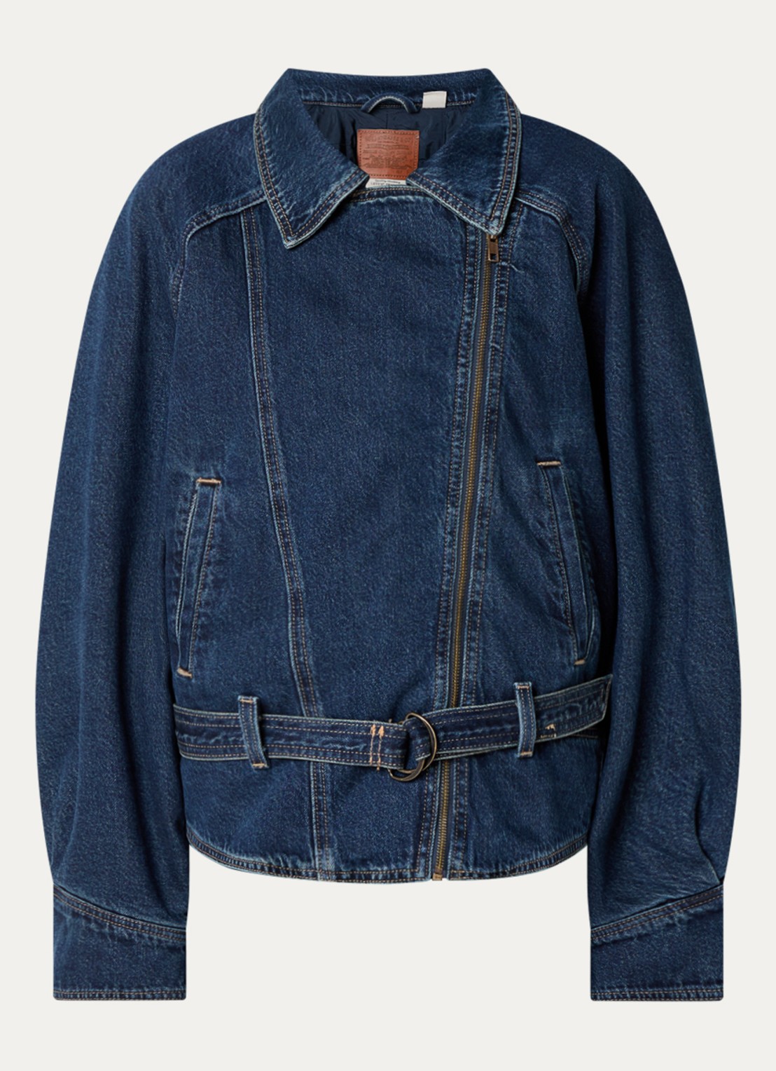Levi's 80's spijkerjas met asymmetrische zoom en ceintuur - voorkant 3 indigo