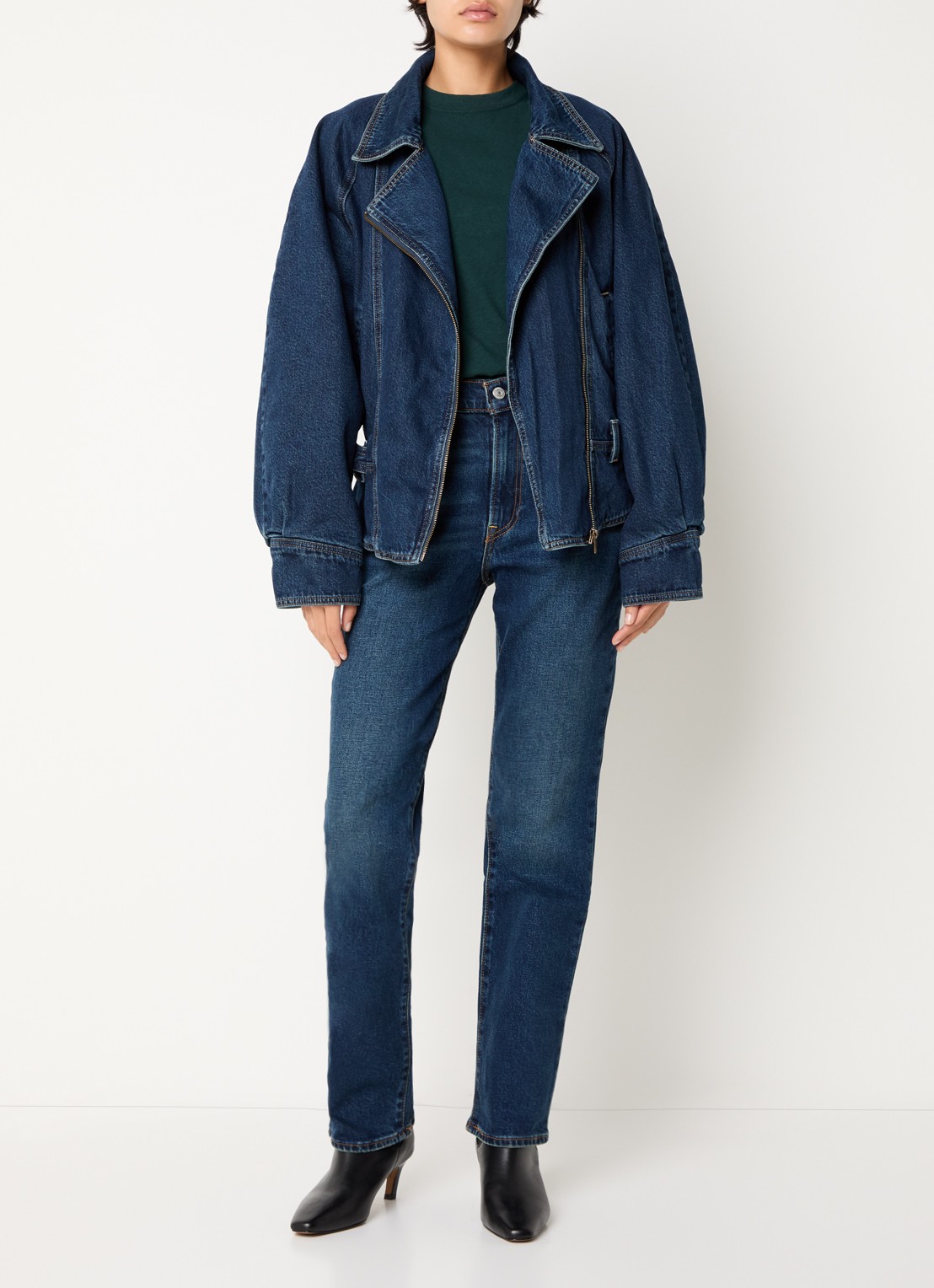 Levi's 80's spijkerjas met asymmetrische zoom en ceintuur - voorkant 4 indigo