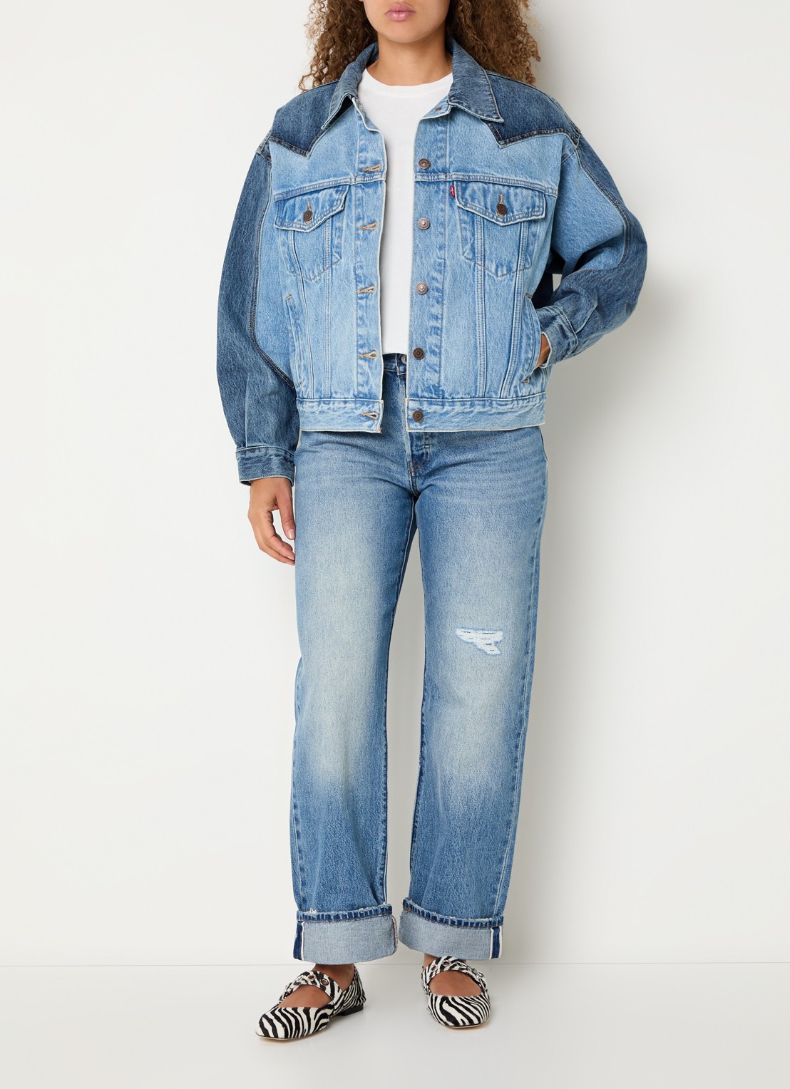 Levi's 90s Western spijkerjas met steekzakken - voorkant 3 indigo
