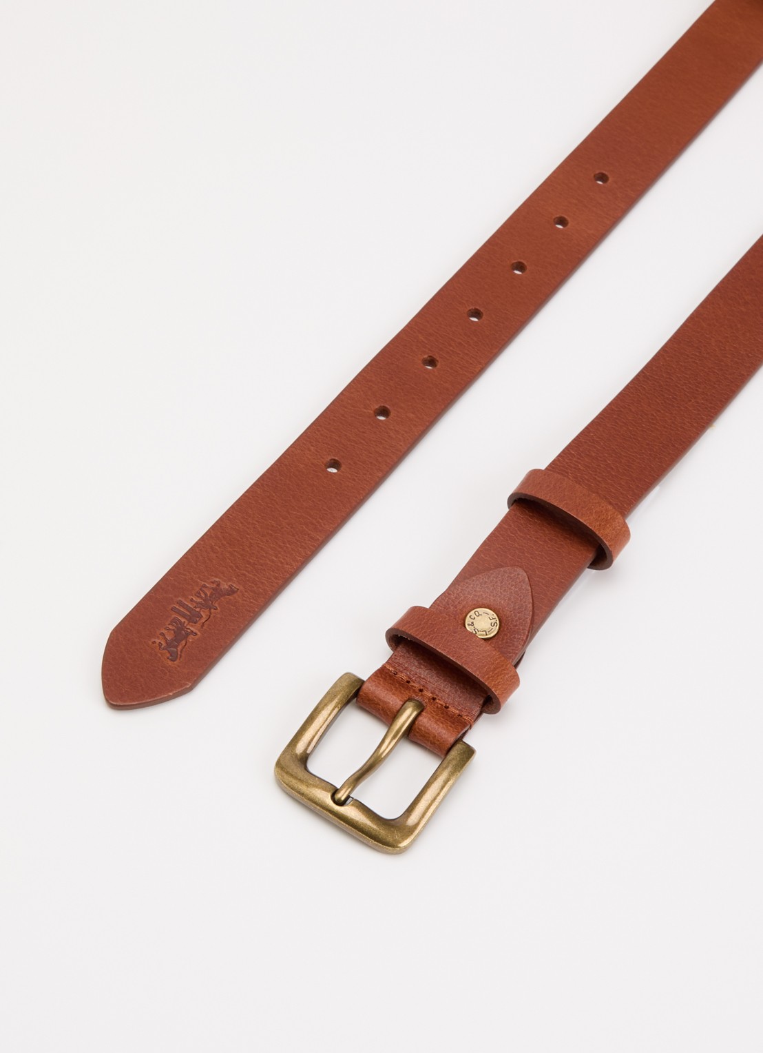 Levi's Addison riem van leer - detail bruin
