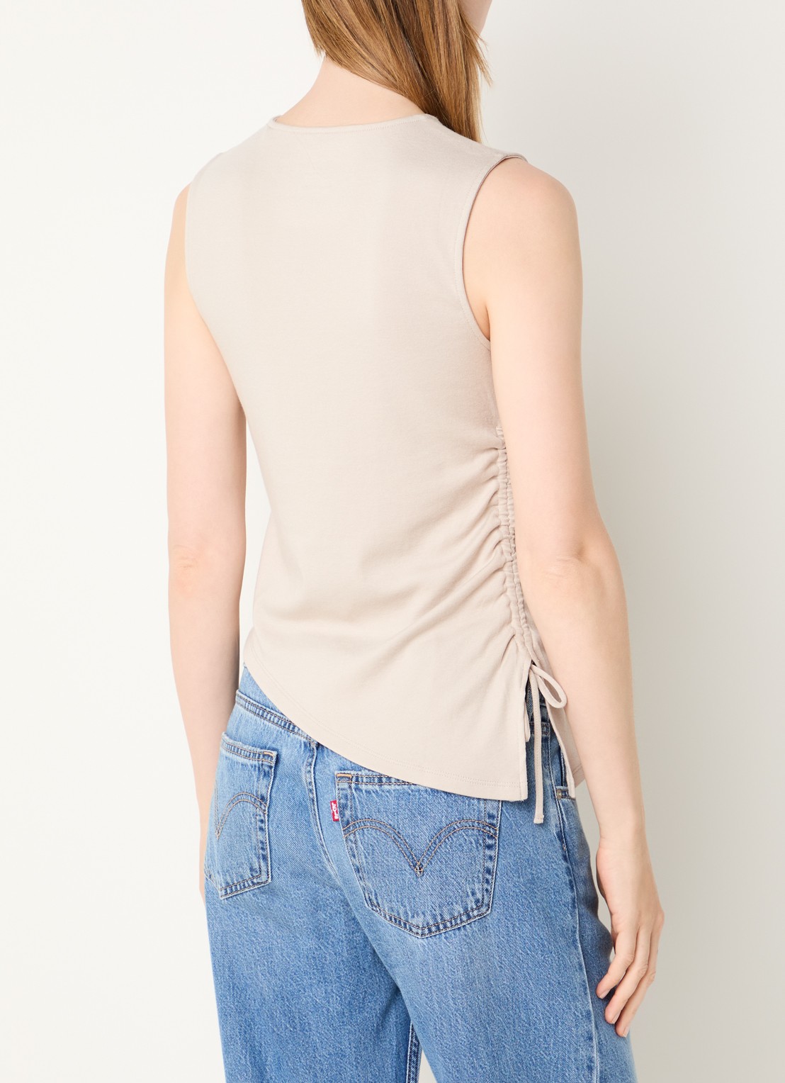 Levi's Alila asymmetrische top met gestrikt detail - achterkant 2 beige