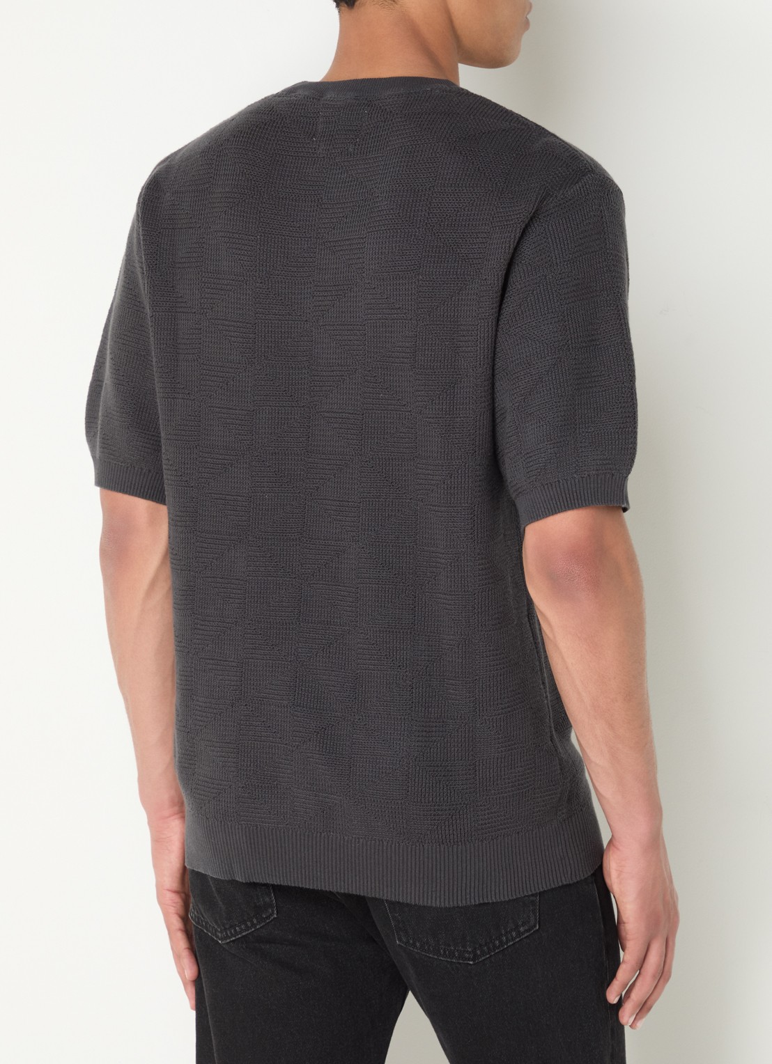 Levi's Ani grofgebreide pullover met ingebreid patroon - achterkant 3 antraciet
