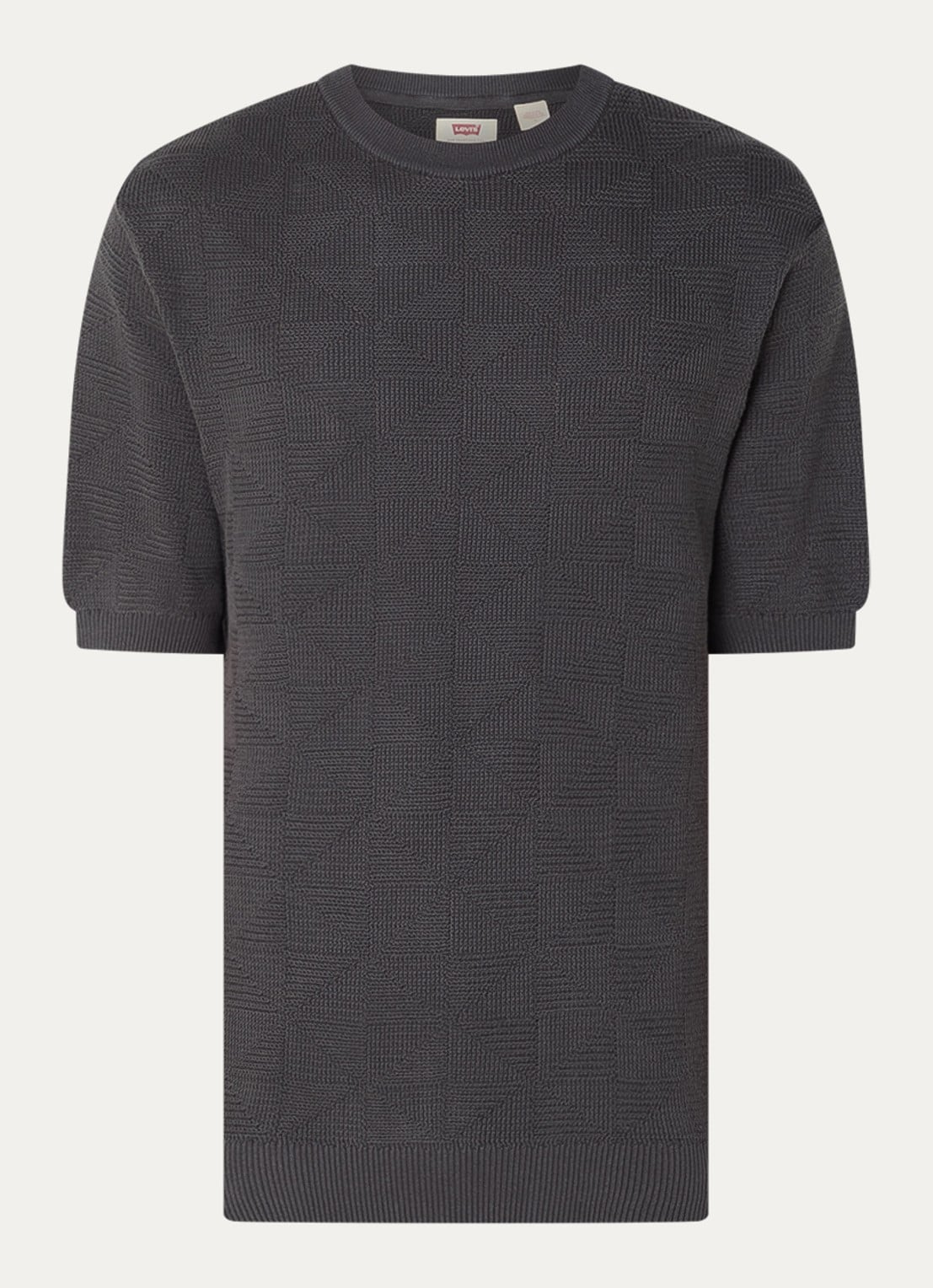 Levi's Ani grofgebreide pullover met ingebreid patroon - voorkant antraciet