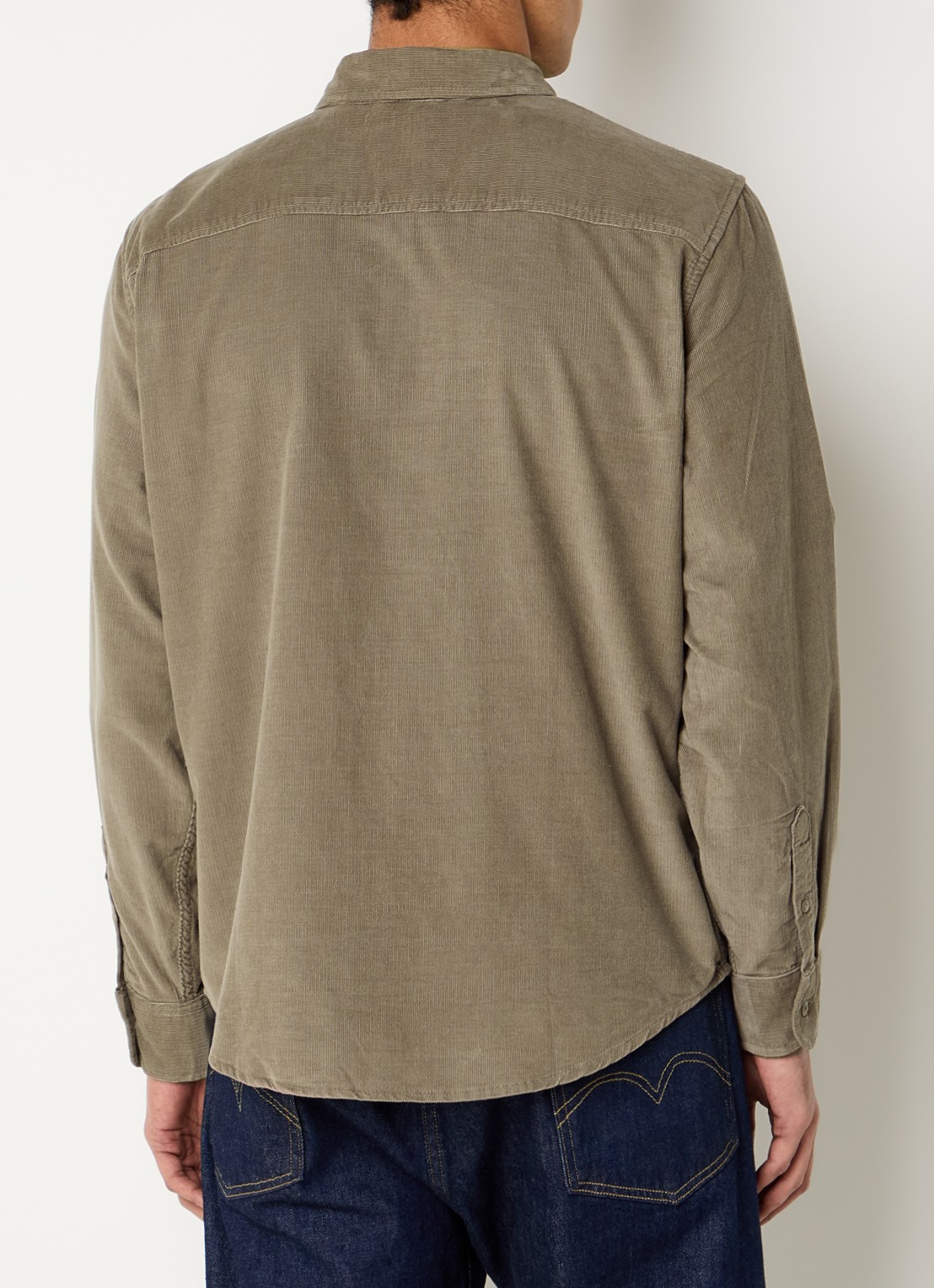 Levi's Authentic comfort fit overhemd van corduroy met logoborduring - achterkant lichtbruin