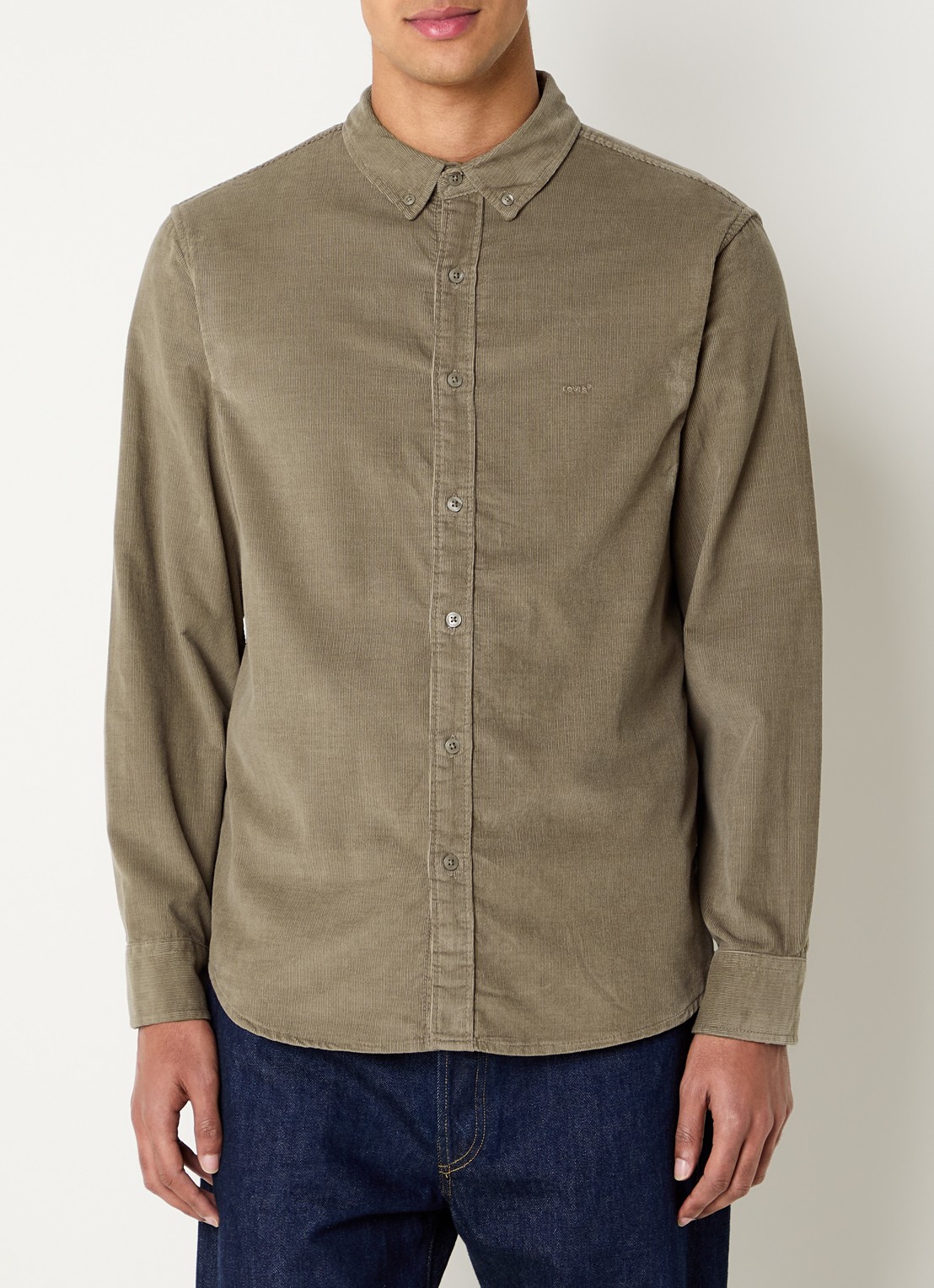 Levi's Authentic comfort fit overhemd van corduroy met logoborduring - detail 4 lichtbruin