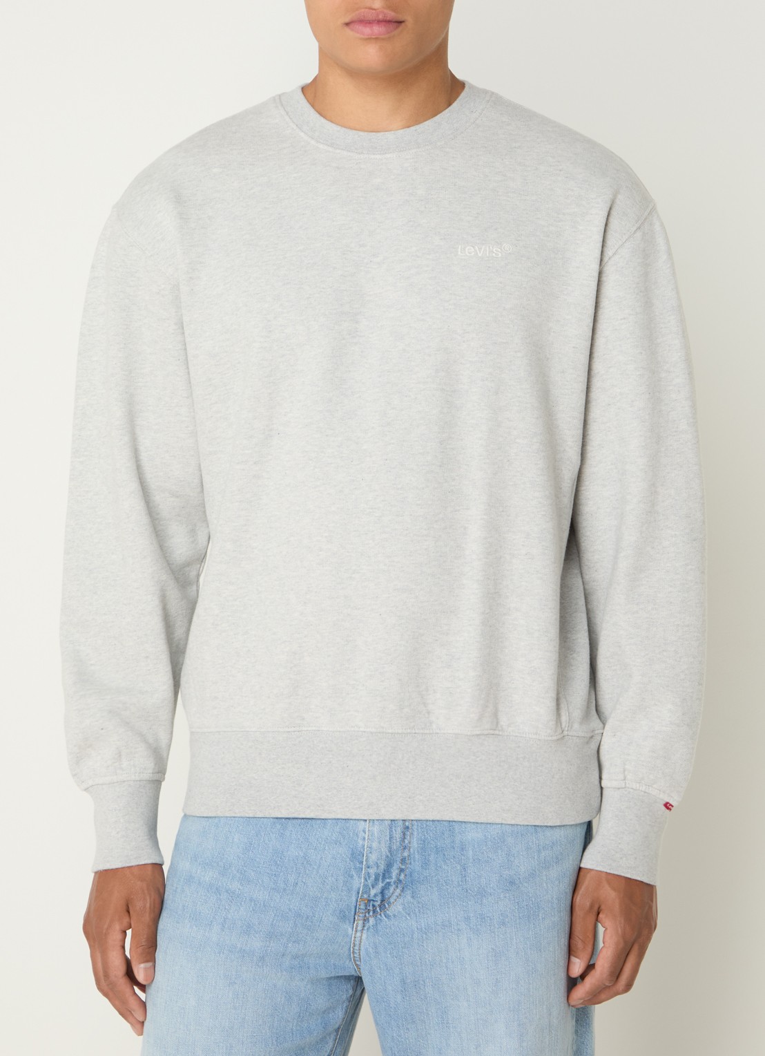 Levi's Authentic sweater met logoborduring - detail 4 lichtgrijs