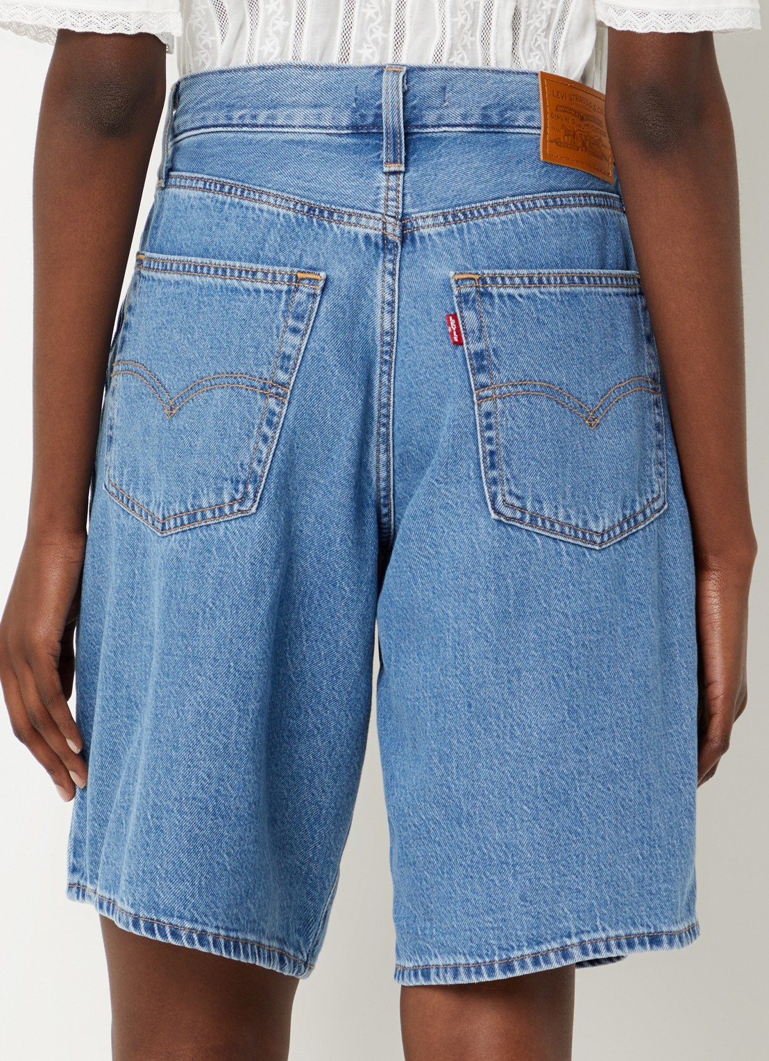 Levi's Baggy Dad Jort high waist wide leg korte broek - achterkant indigo