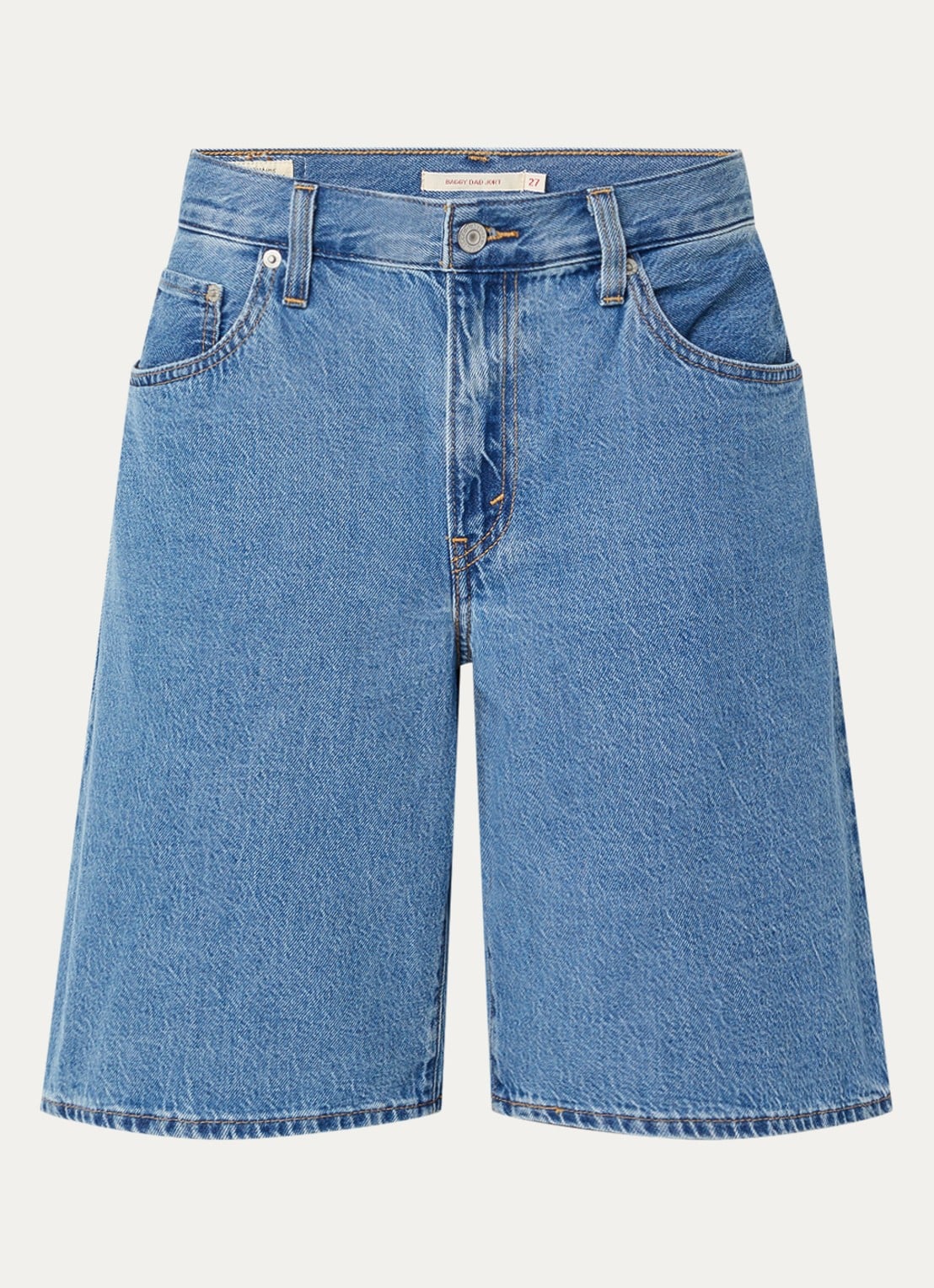 Levi's Baggy Dad Jort high waist wide leg korte broek - voorkant 3 indigo