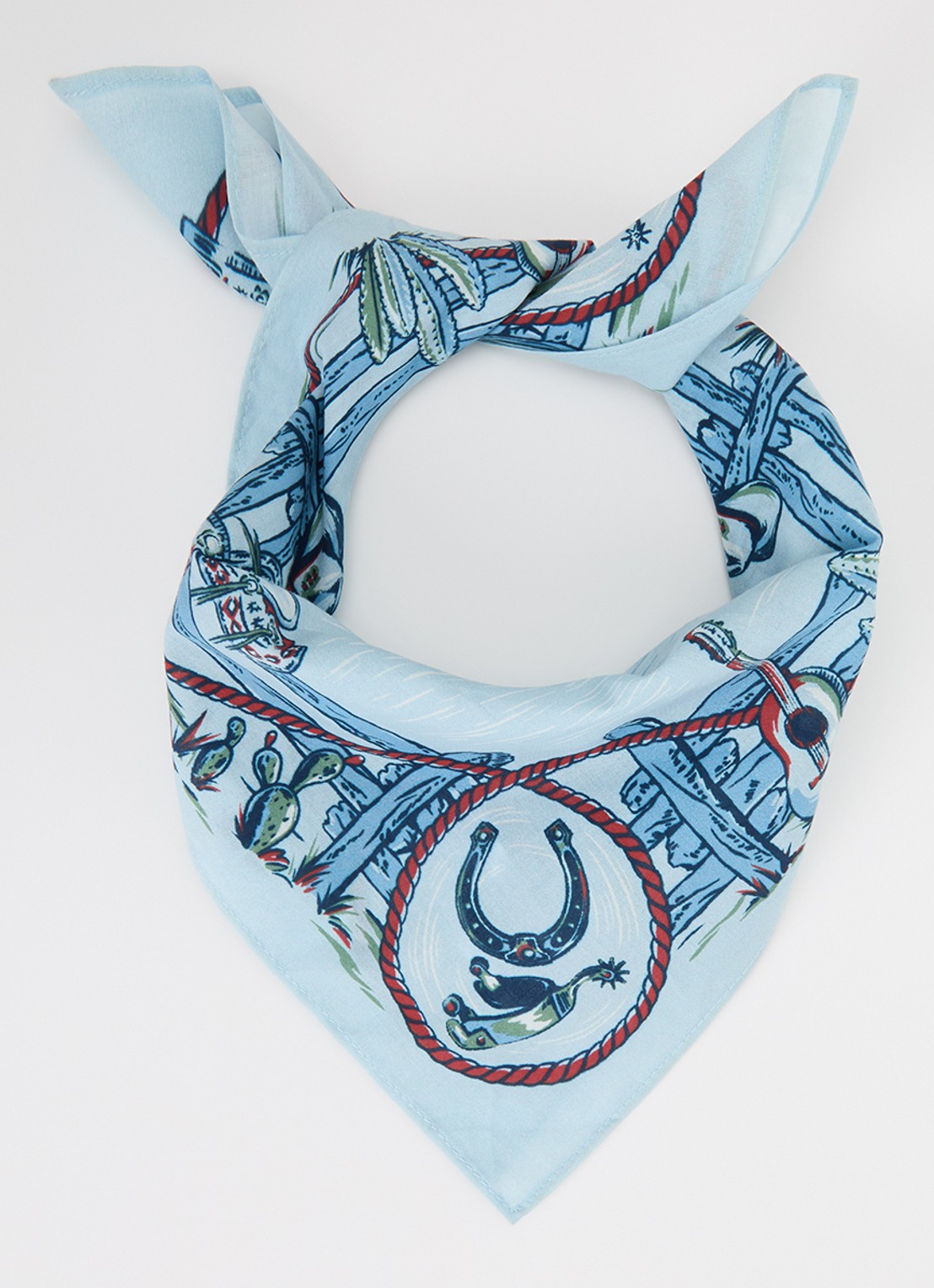 Levi's Bandana met print 50 x 50 cm - voorkant lichtblauw