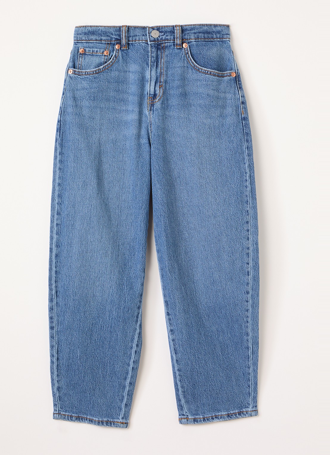 Levi's Barrel loose fit jeans met medium wassing - voorkant indigo