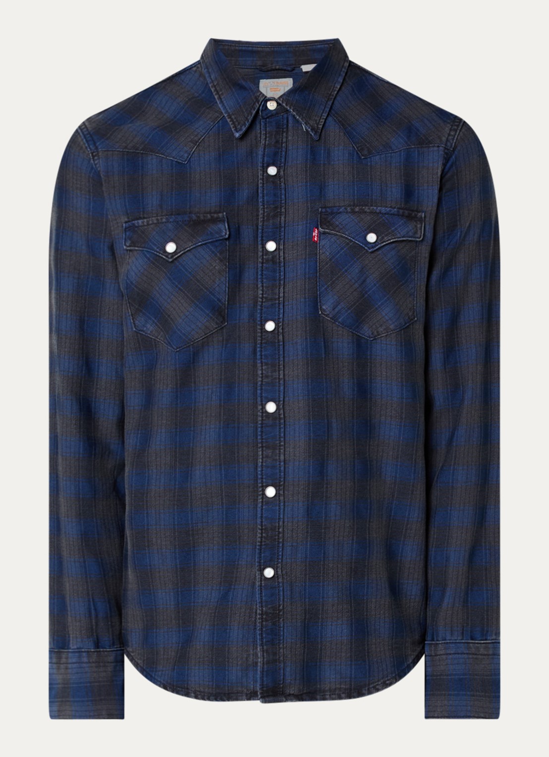 Levi's Barstow regular fit overhemd met borstzak - voorkant 3 donkerblauw