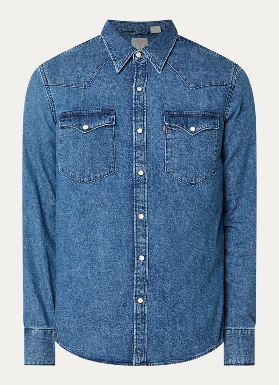 Levi's Barstow regular fit overshirt van denim met borstzakken - voorkant indigo