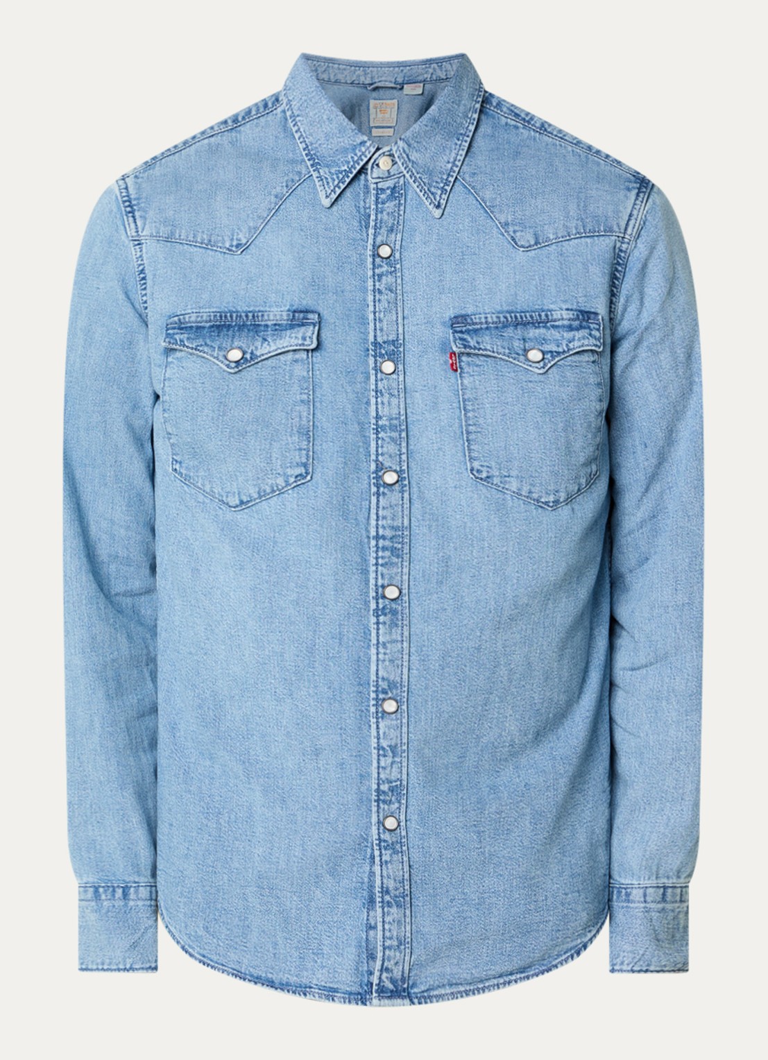 Levi's Barstow regular fit overshirt van denim met borstzakken - voorkant 3 indigo