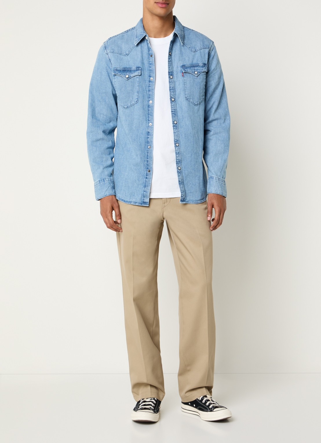 Levi's Barstow regular fit overshirt van denim met borstzakken - voorkant 4 indigo