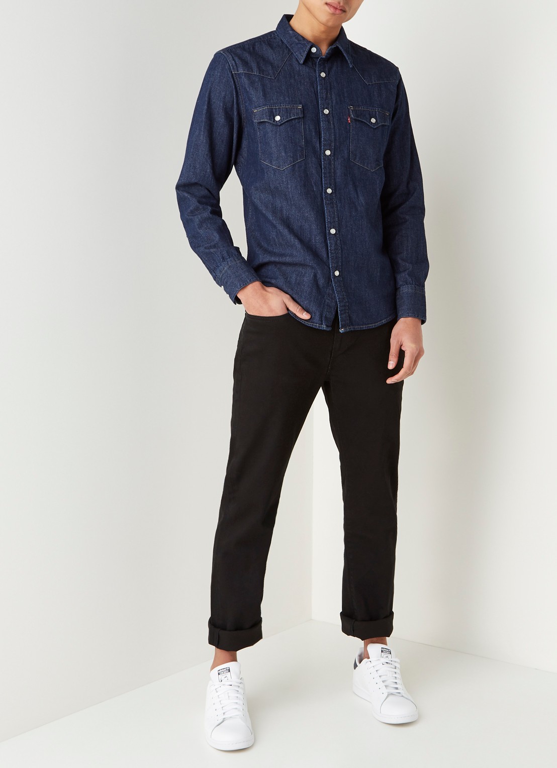 Levi's Barstow Western regular fit denim overhemd - voorkant 2 jeans