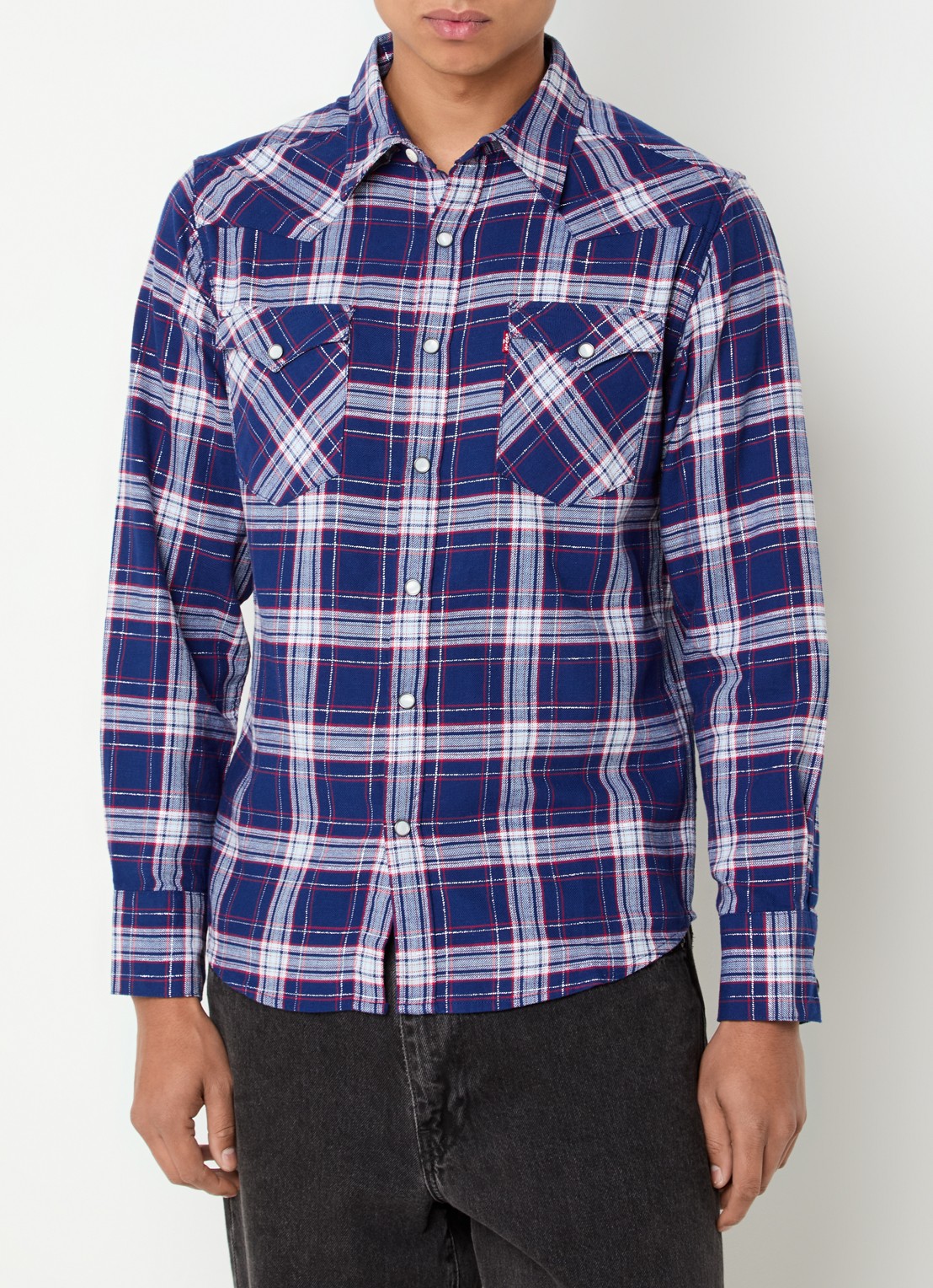 Levi's Barstow Western regular fit overhemd met ruitdessin - detail blauw