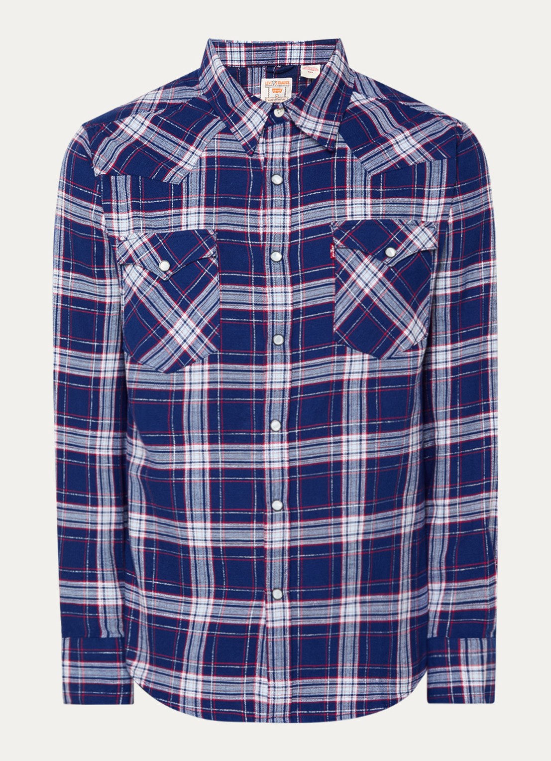 Levi's Barstow Western regular fit overhemd met ruitdessin - voorkant 2 blauw