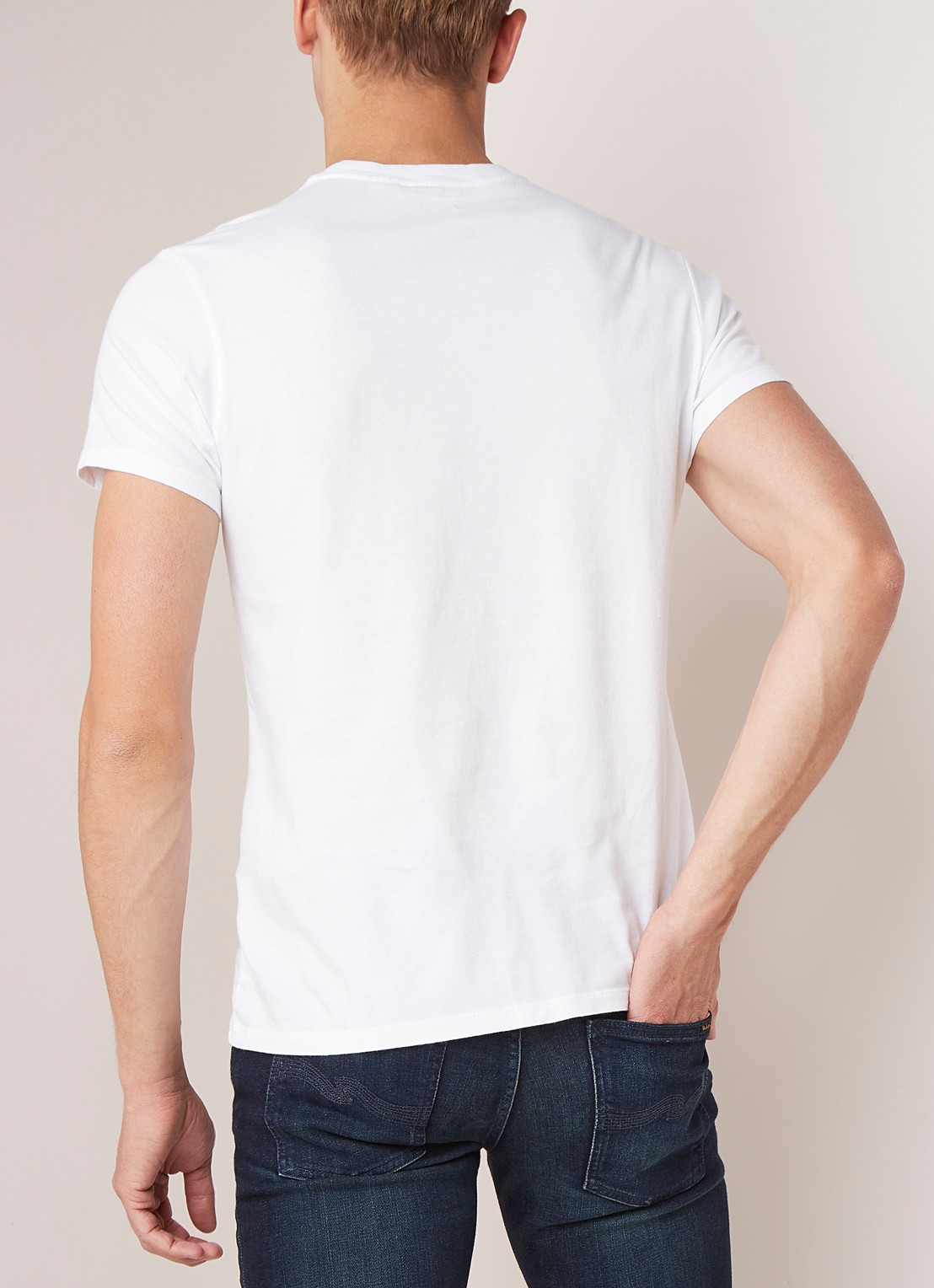 Levi's Basic T-shirt van katoen met logo - achterkant 3 wit
