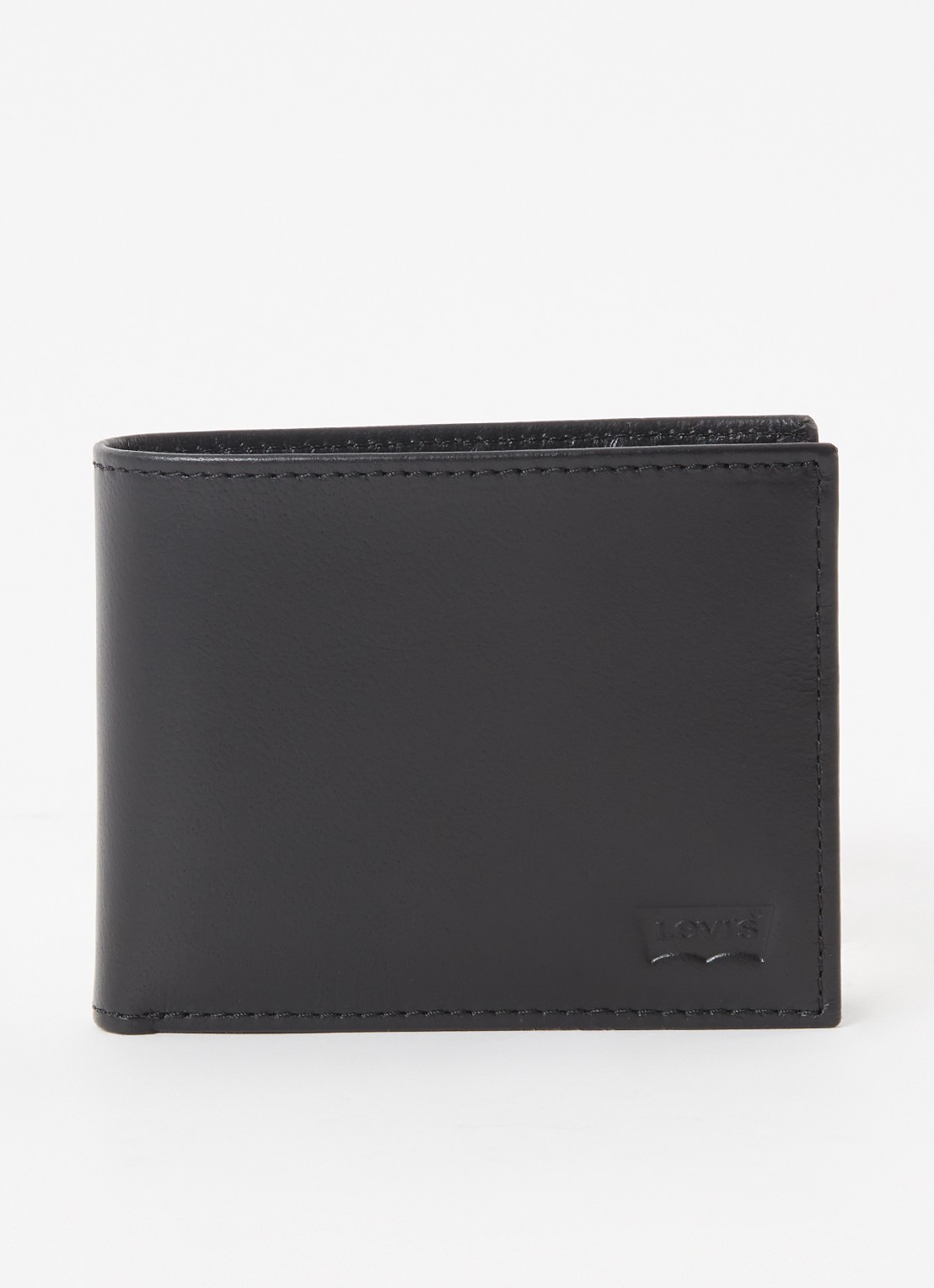 Levi's Batwing bifold portemonnee van leer - voorkant 2 zwart