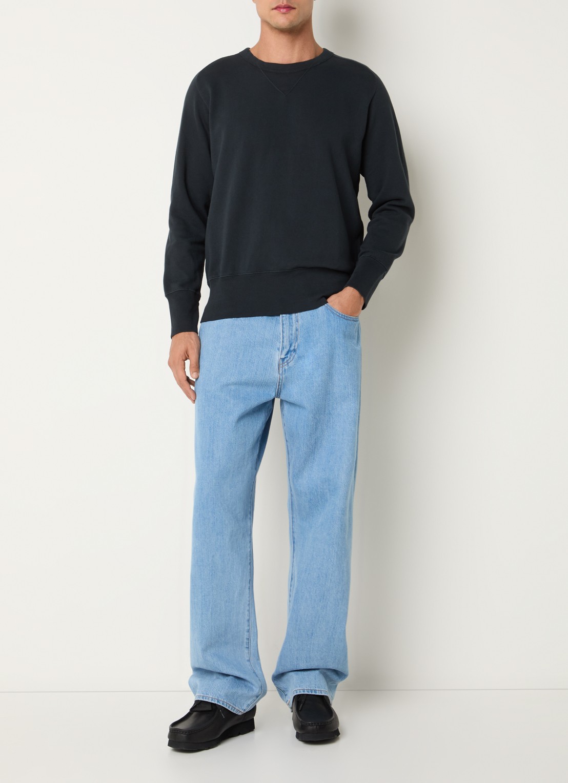 Levi's Bay Meadows sweater met ronde hals - voorkant 3 zwart
