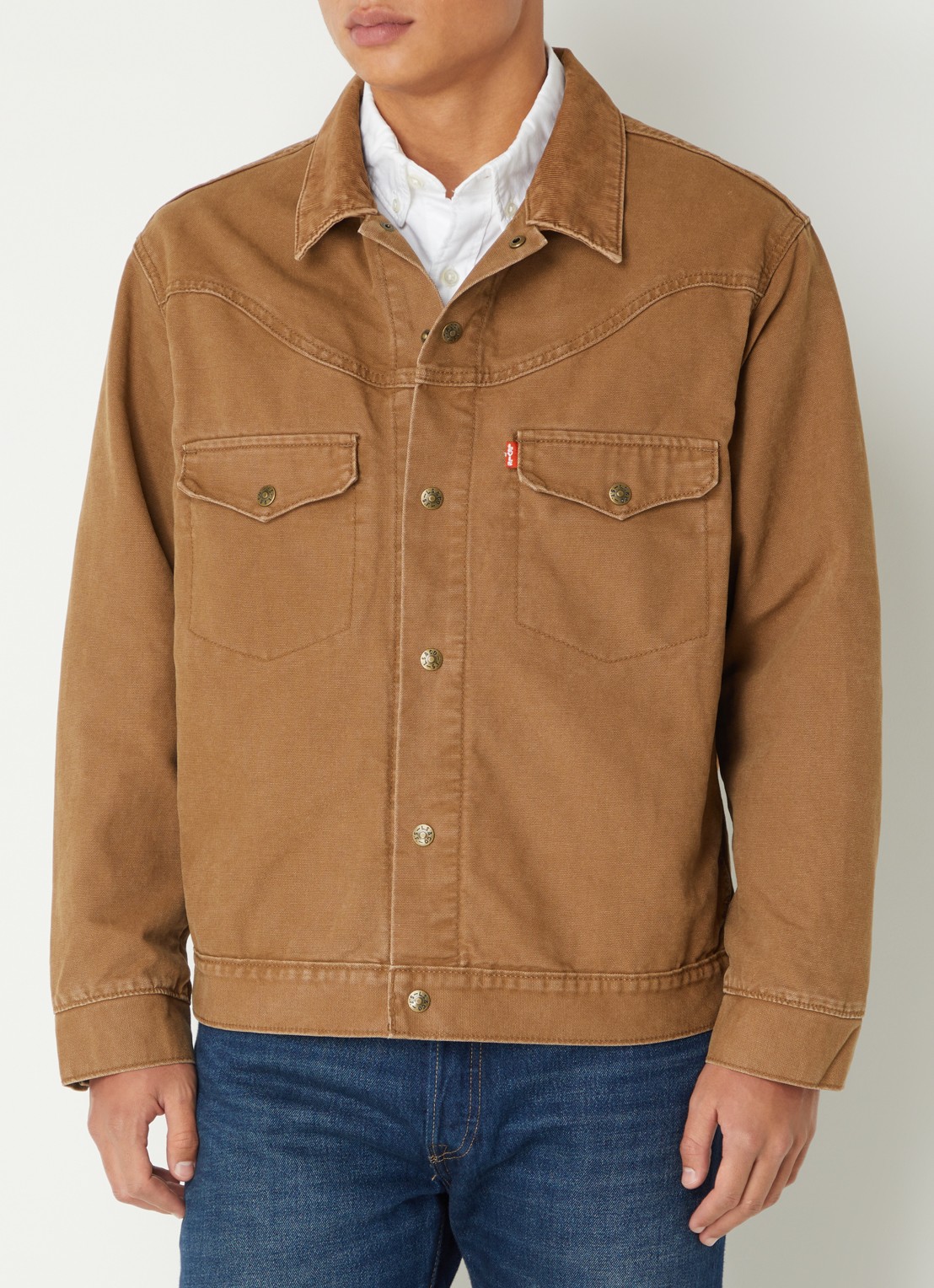 Levi's Bison spijkerjas met borstzakken - detail bruin