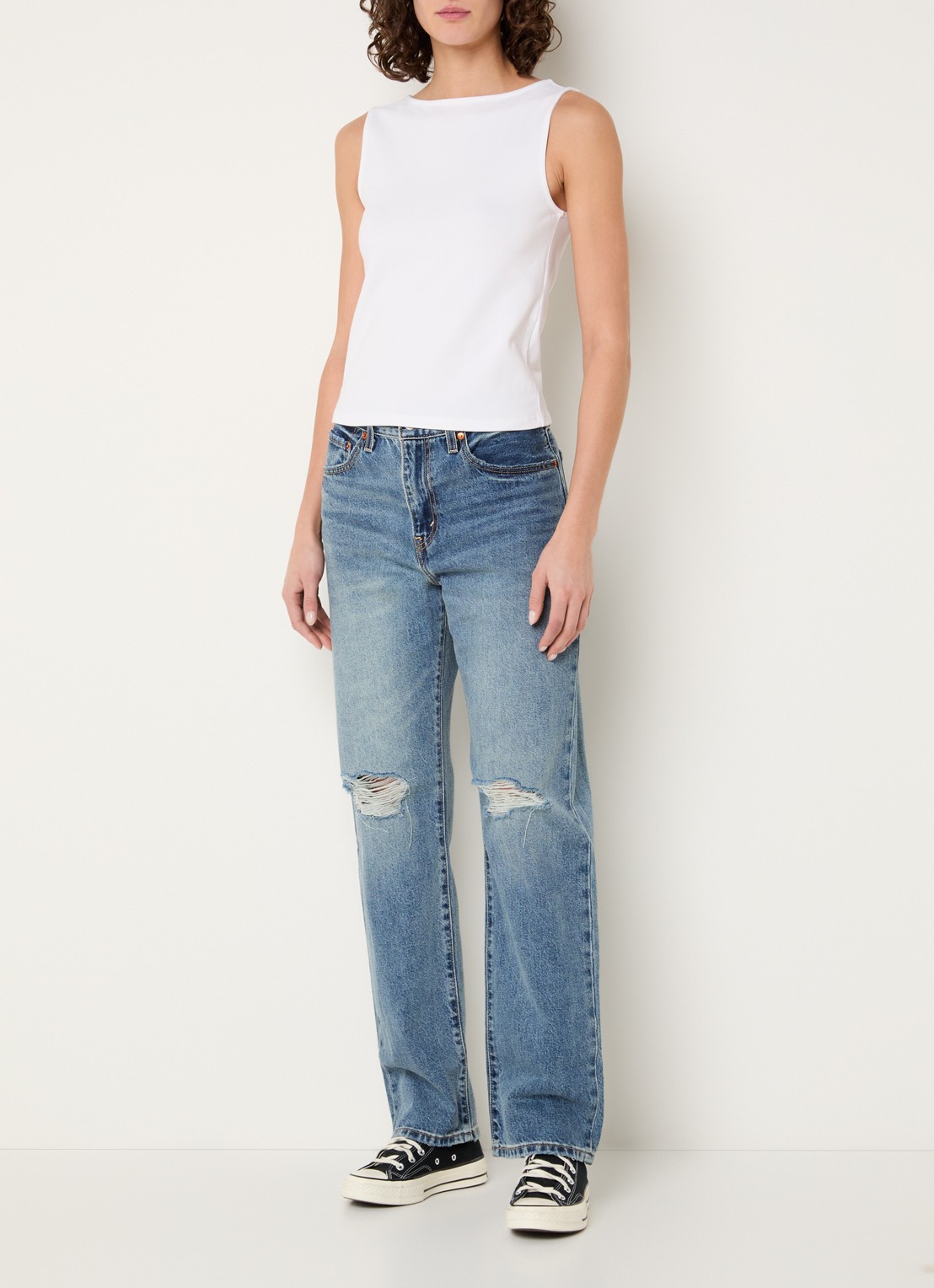 Levi's Blair tanktop met boothals - voorkant 2 wit