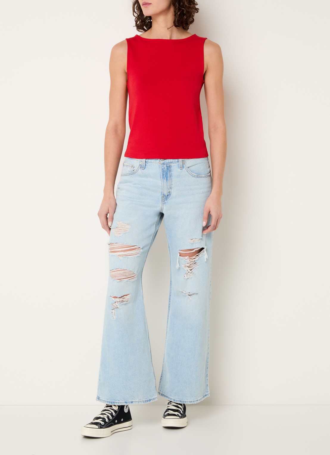 Levi's Blair tanktop met stretch - voorkant 2 steenrood