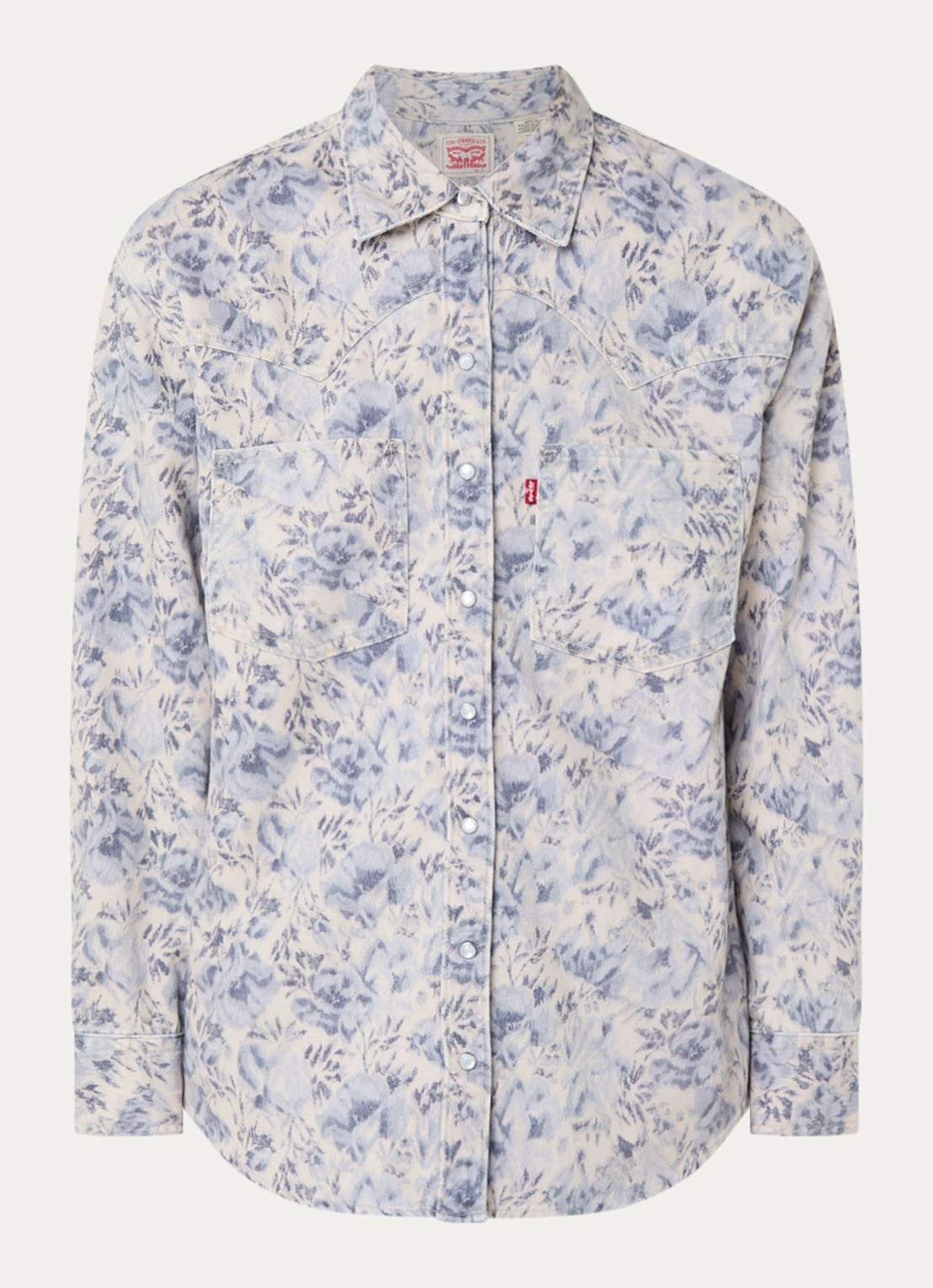 Levi's Blouse  met bloemenprint - voorkant donkerblauw
