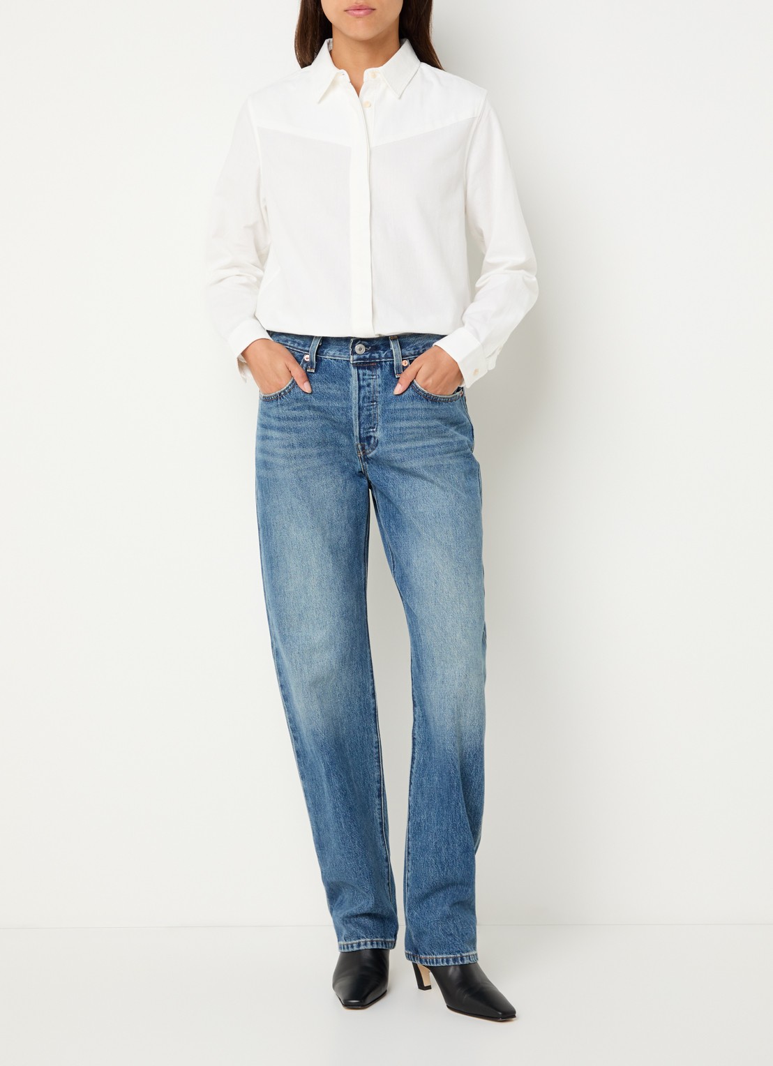 Levi's Blouse met kraag - voorkant 2 gebroken wit