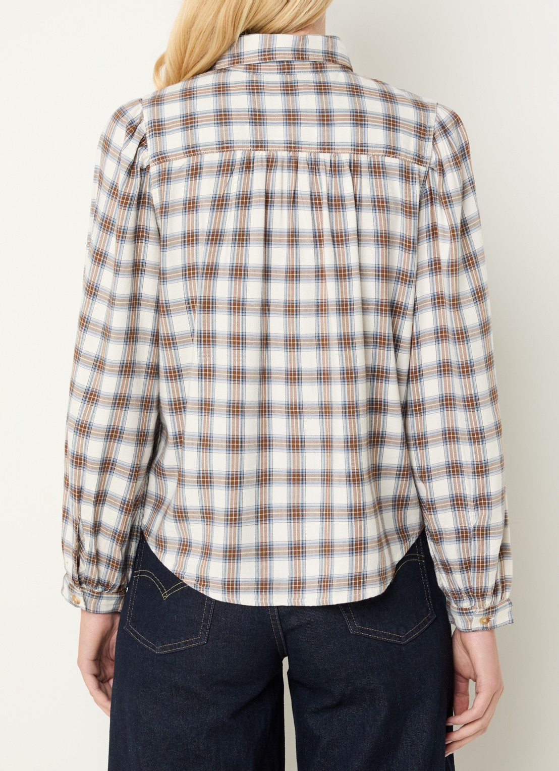 Levi's Blouse met ruitdessin - achterkant 2 beige